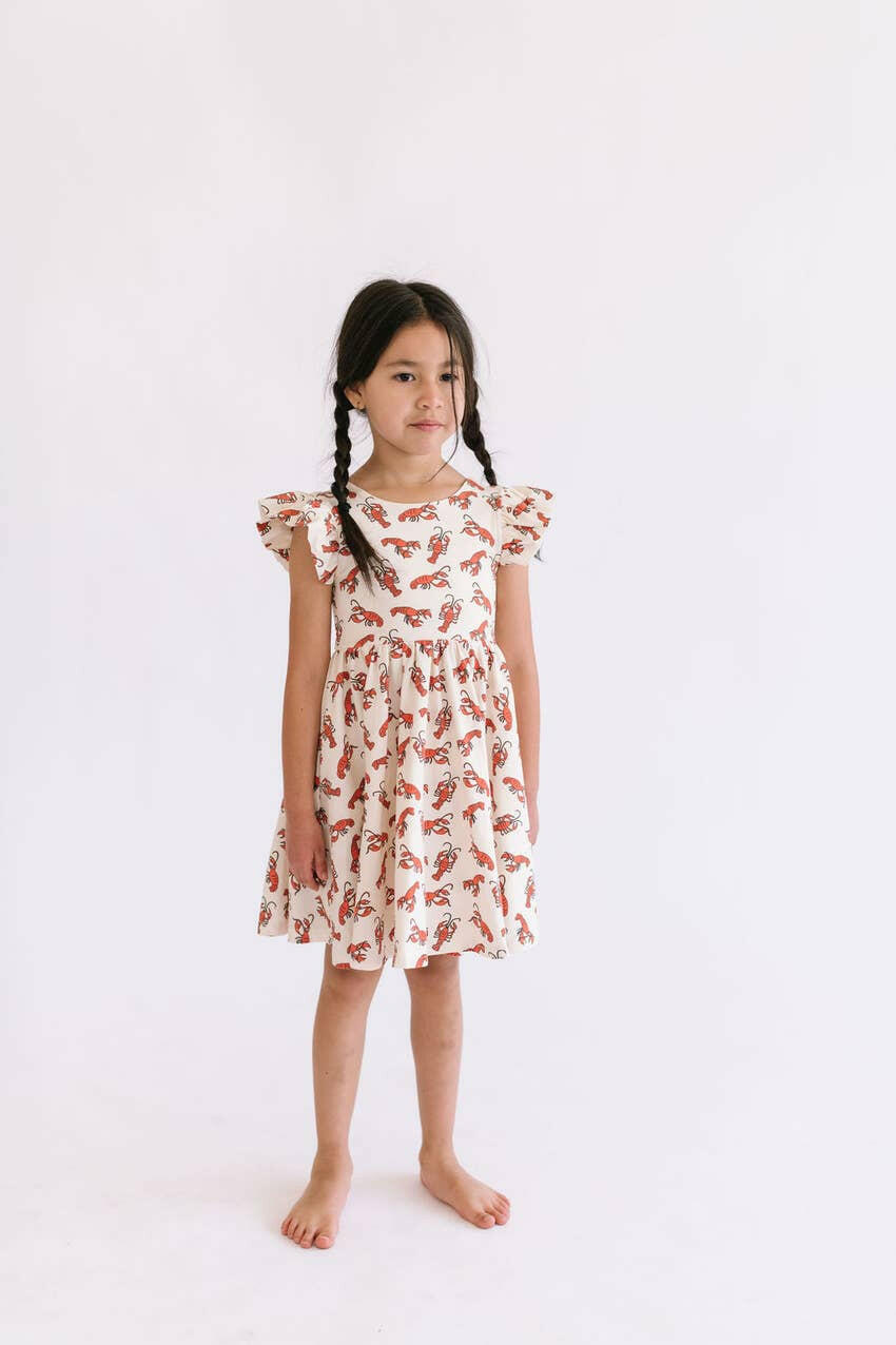 Olivia Dress in Crawfish dress Ollie Jay