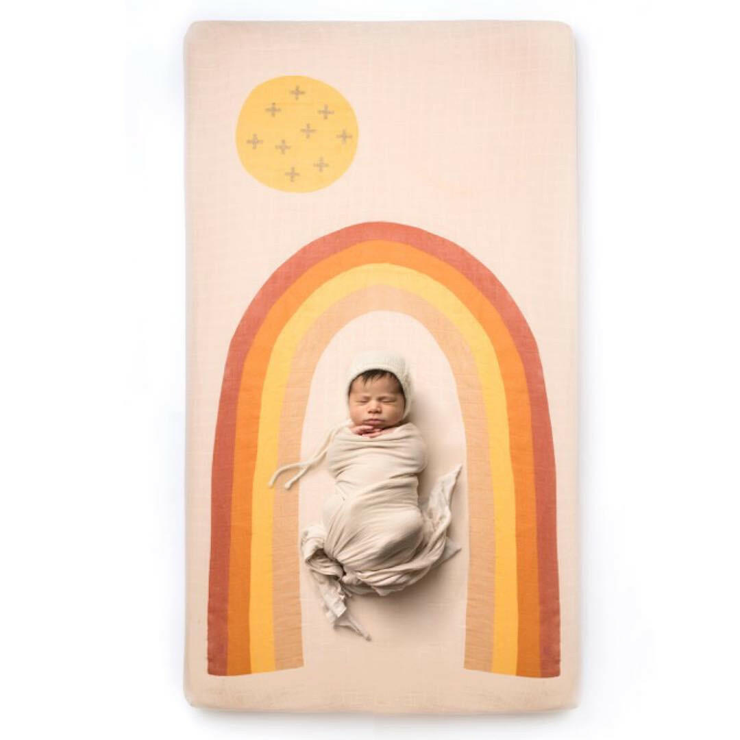 Organic Rainbow Crib Sheet Crib Sheets Coveted Things