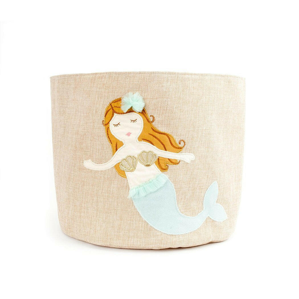 Mermaid Linen Toy Storage Bin Storage Bin MON AMI