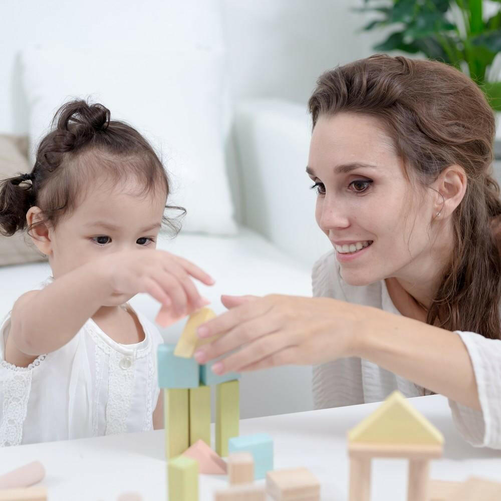 Pastel Wooden Blocks 40pc Kids Toys PlanToys