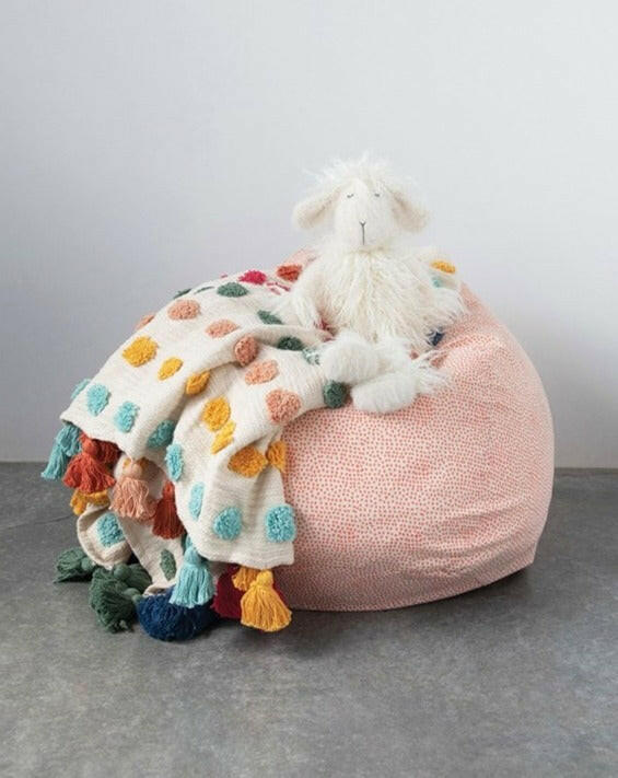 Cotton Printed Bean Bag w/ Polka Dots, Pink Children's Furniture Bloomingville Mini