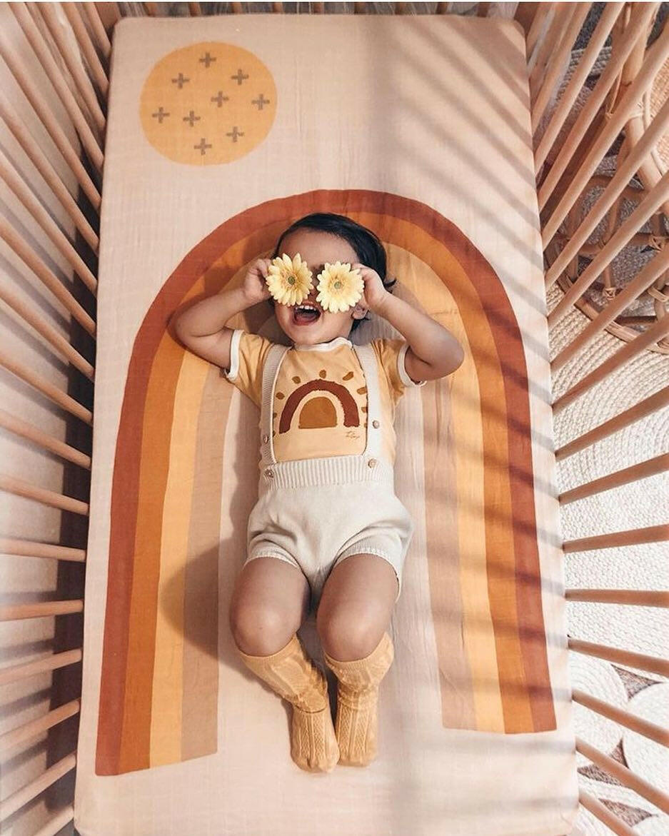 Organic Rainbow Crib Sheet Crib Sheets Coveted Things