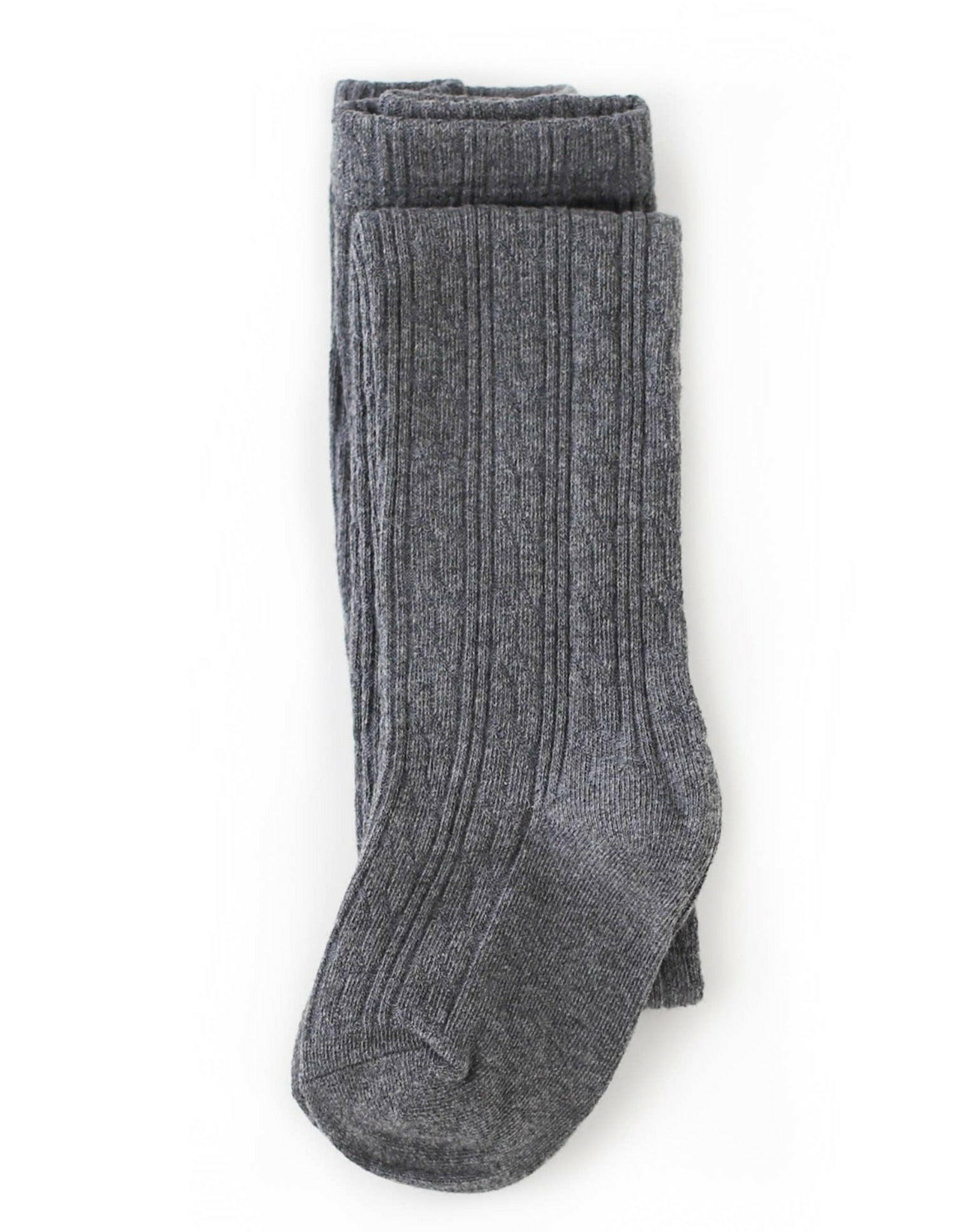 Charcoal Gray Cable Knit Tights Tights Little Stocking Co