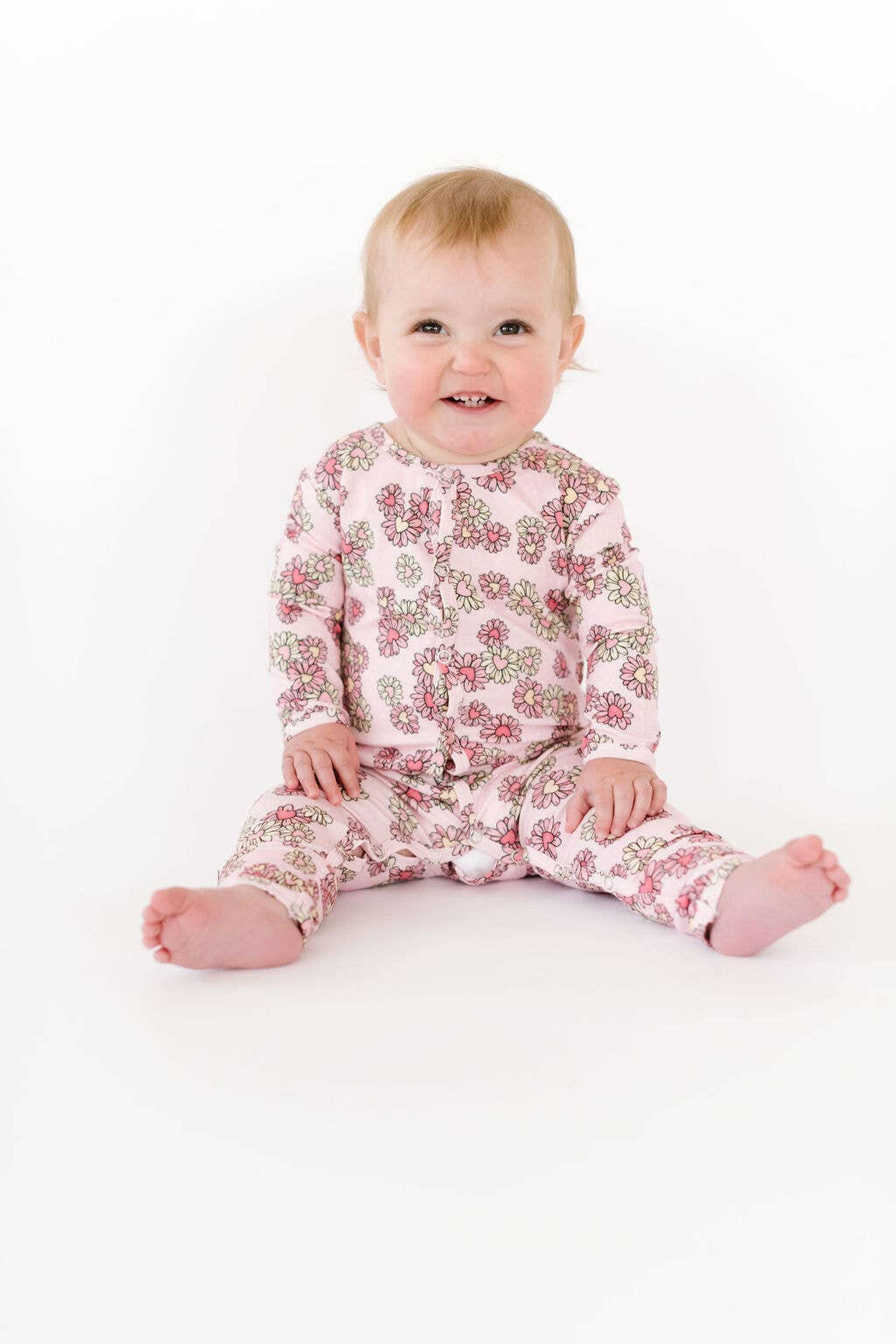 Baby Pajama in Wild Daisy Heart Ollie Jay