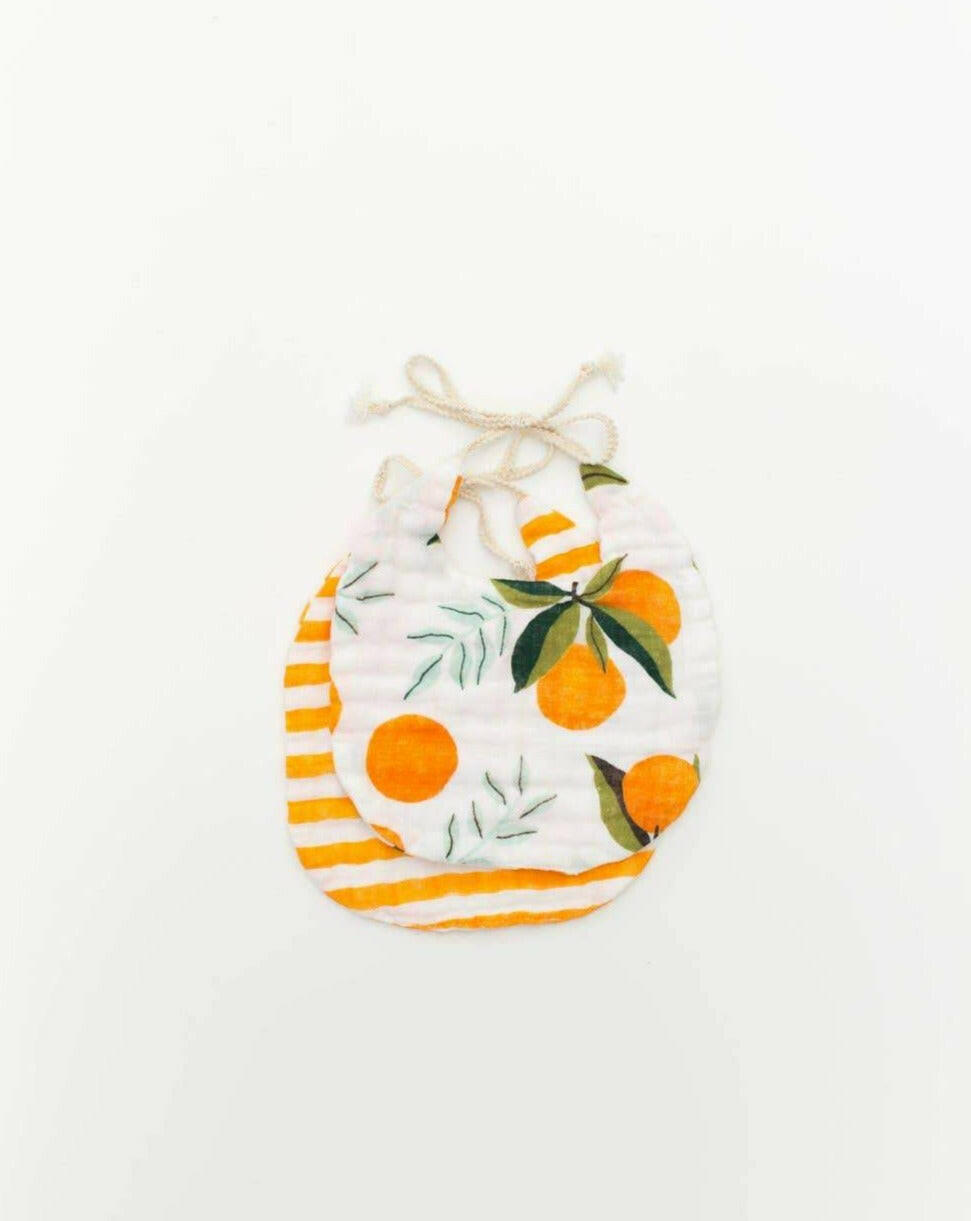Clementine and Citrus Stripe Bib Pack Baby Essentials Clementine Kids