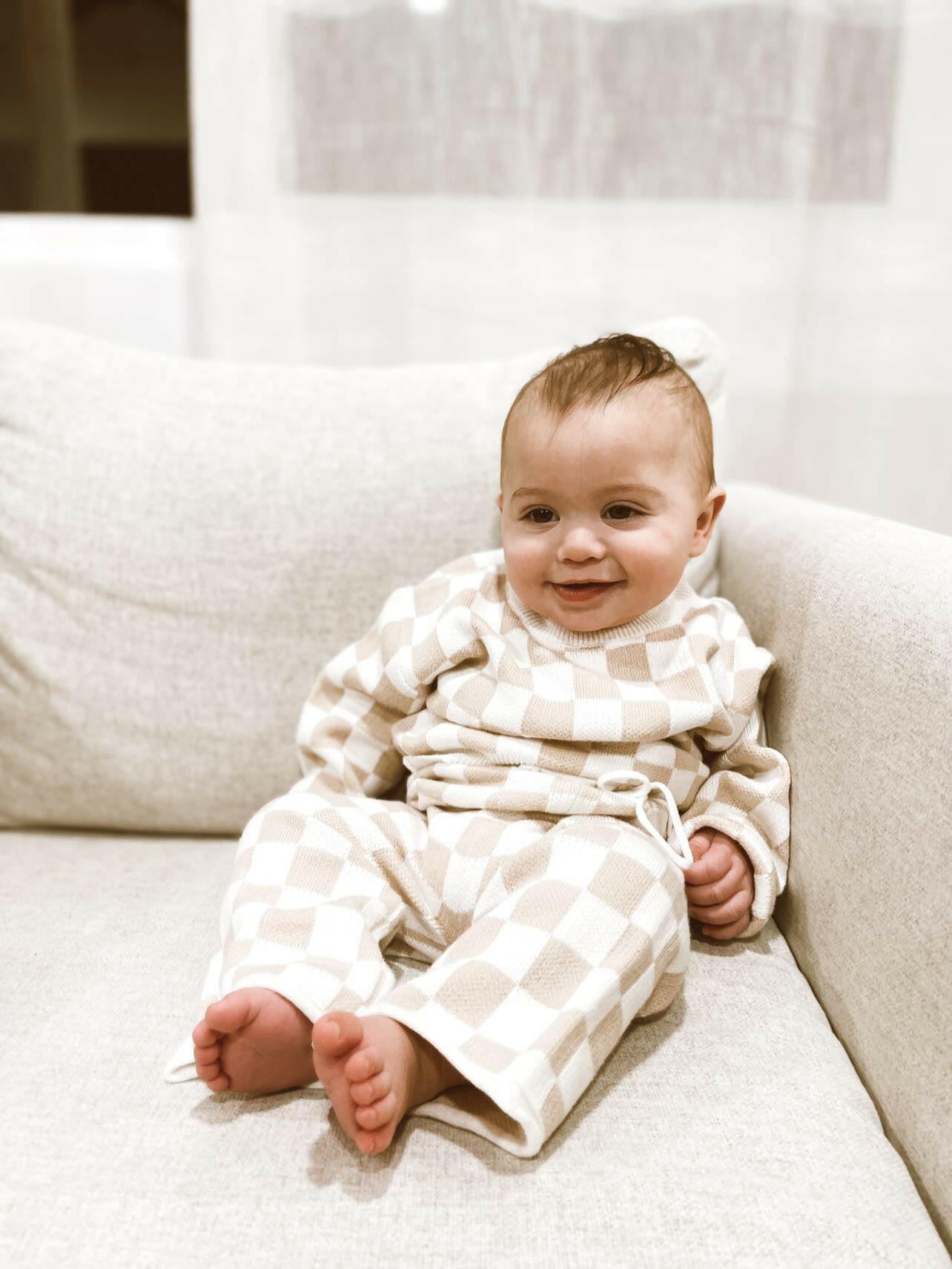 Checkered Jacquard Pants Luna + Luca