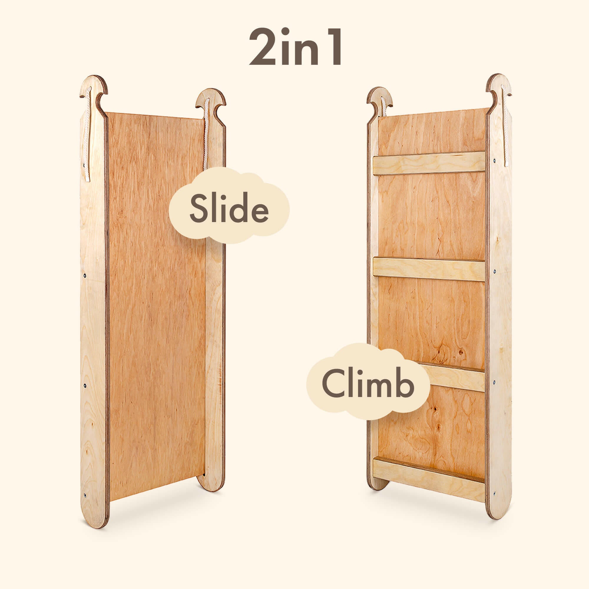4in1 Montessori Climbing Frame Set: Triangle Ladder + Arch/Rocker + Slide Board/Ramp + Netting rope 4in1 Playsets Goodevas