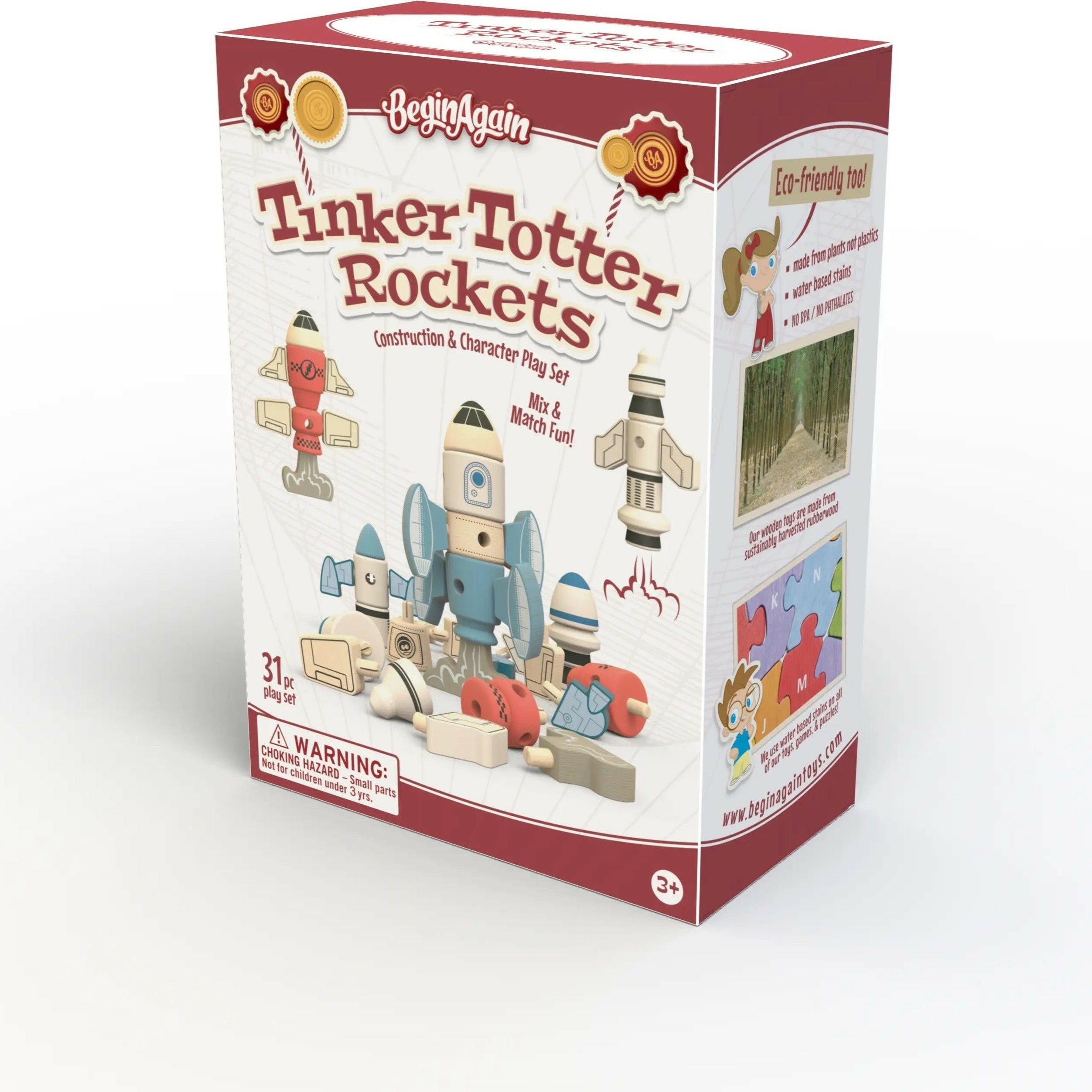 Tinker Totter Rockets - 31 Piece Character Playset Wooden Toys BeginAgain