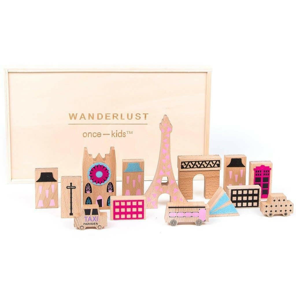 Wanderlust Wood + Felt Themed PARIS Play Set Wooden Toys Once Kids