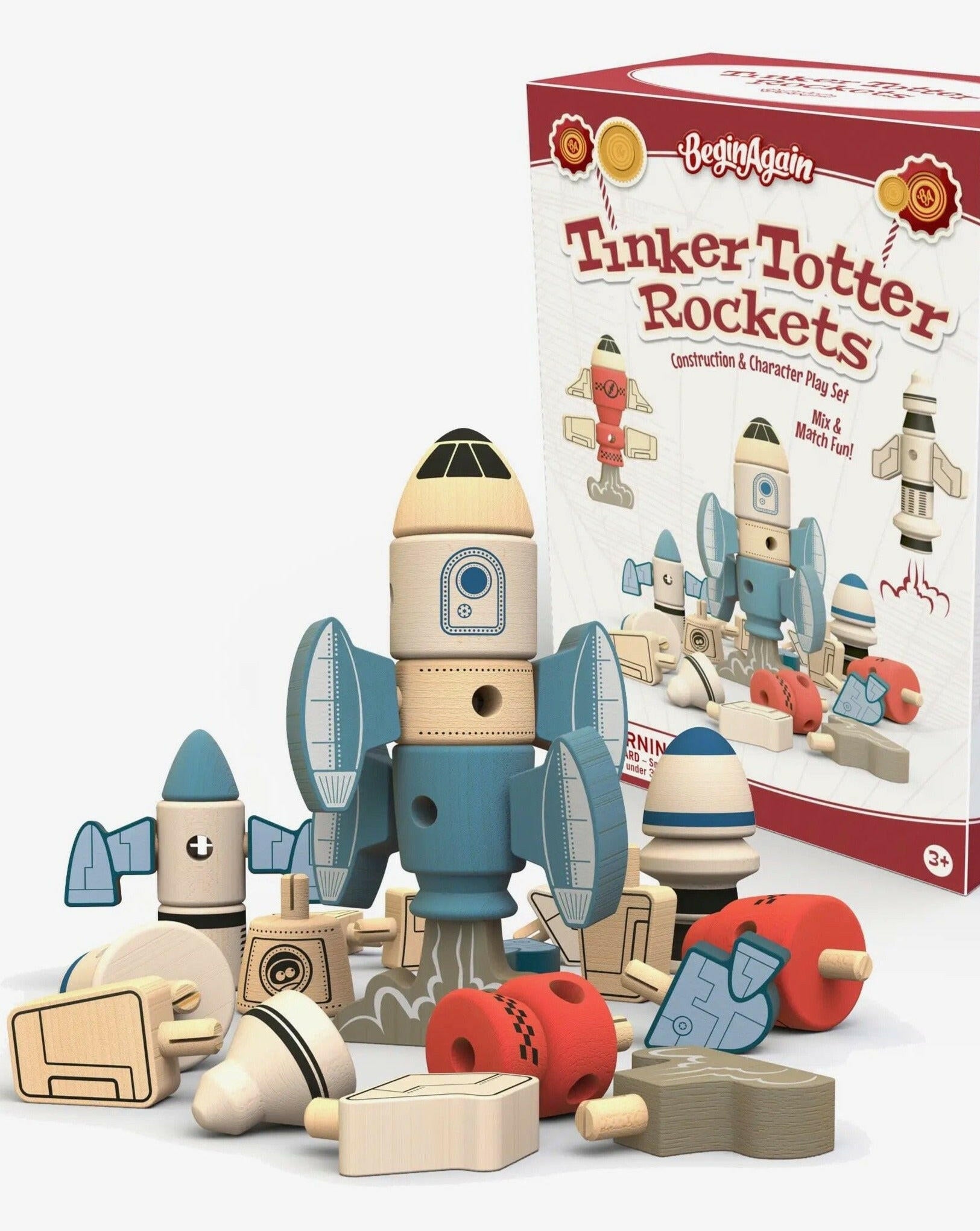 Tinker Totter Rockets - 31 Piece Character Playset Wooden Toys BeginAgain