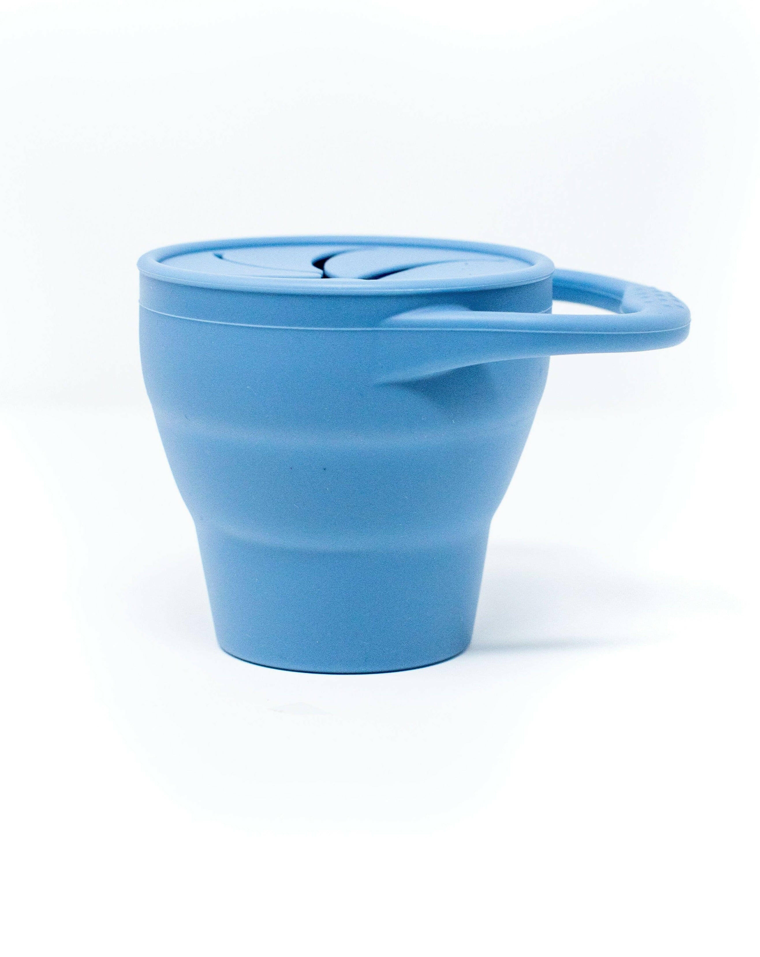 Silicone Collapsible Snack Cup Feeding Three Hearts Slate