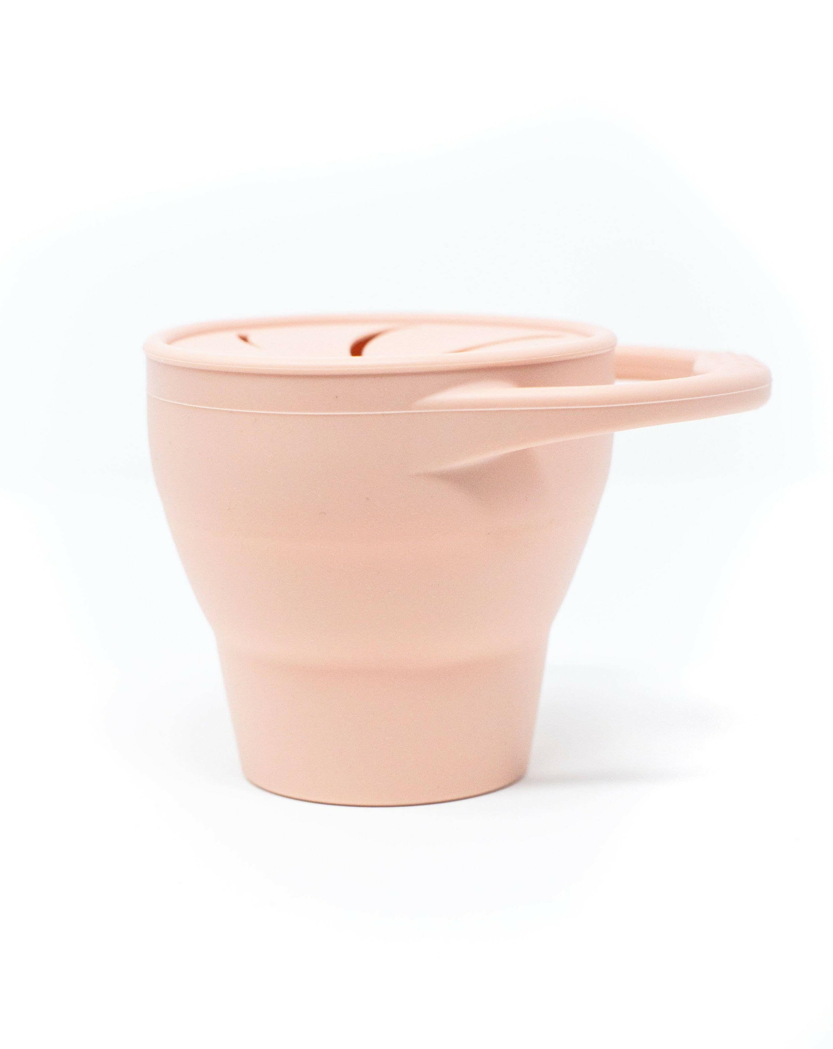 Silicone Collapsible Snack Cup Feeding Three Hearts Dusty Pink