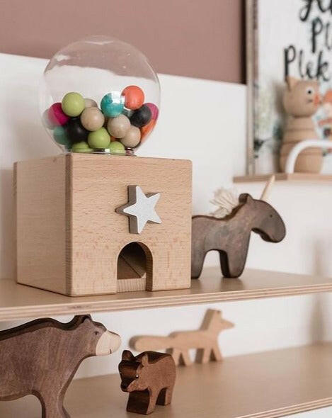 Gatcha Gatcha Wooden Gumball Dispenser Kids Toys kiko+ and gg*