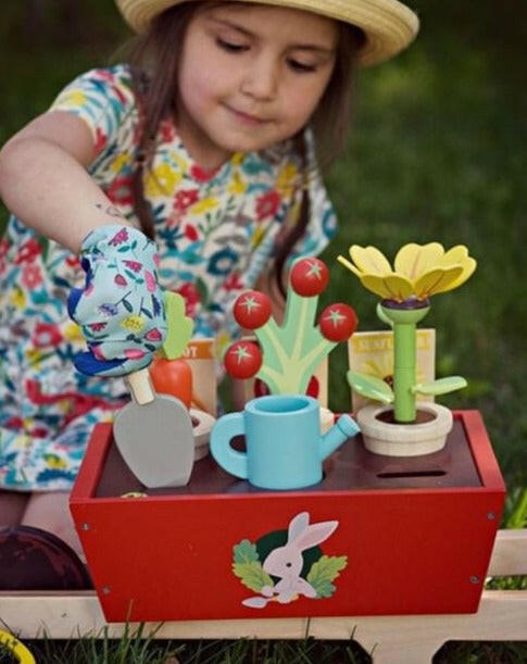 Garden Wheelbarrow Set Wooden Toys Tender Leaf