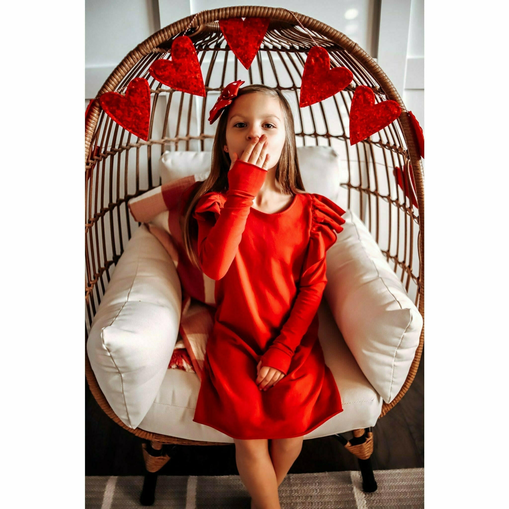 Organic Valentina Dress Long Sleeves Red Dresses Be Mi Los Angeles