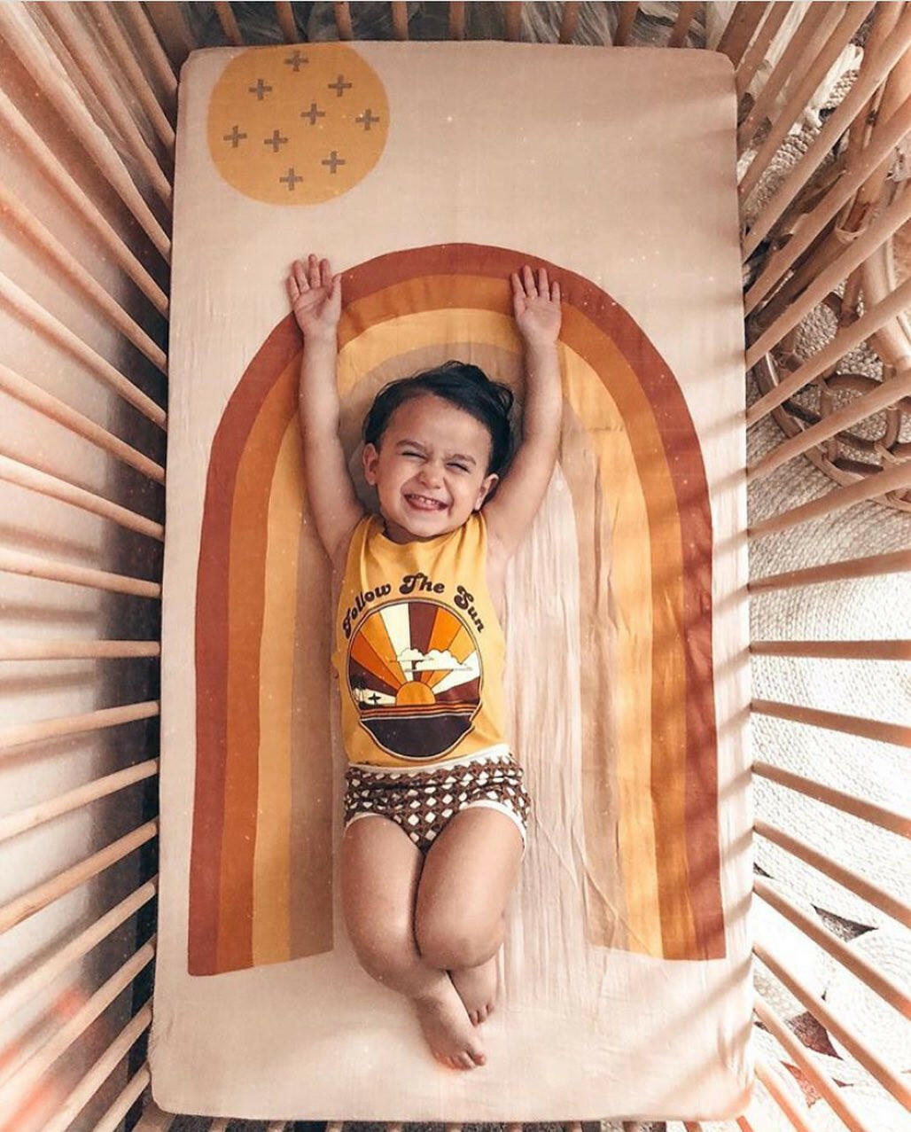 Organic Rainbow Crib Sheet Crib Sheets Coveted Things