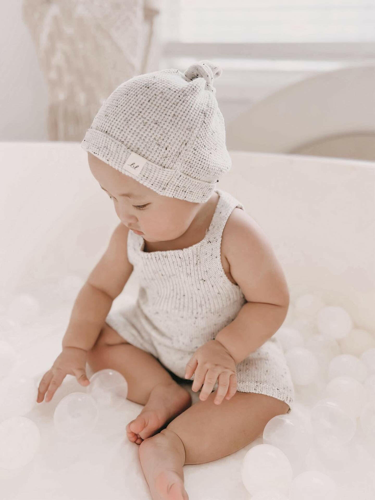 Luna + Luca Knotted Hat - Black Speckle Luna + Luca