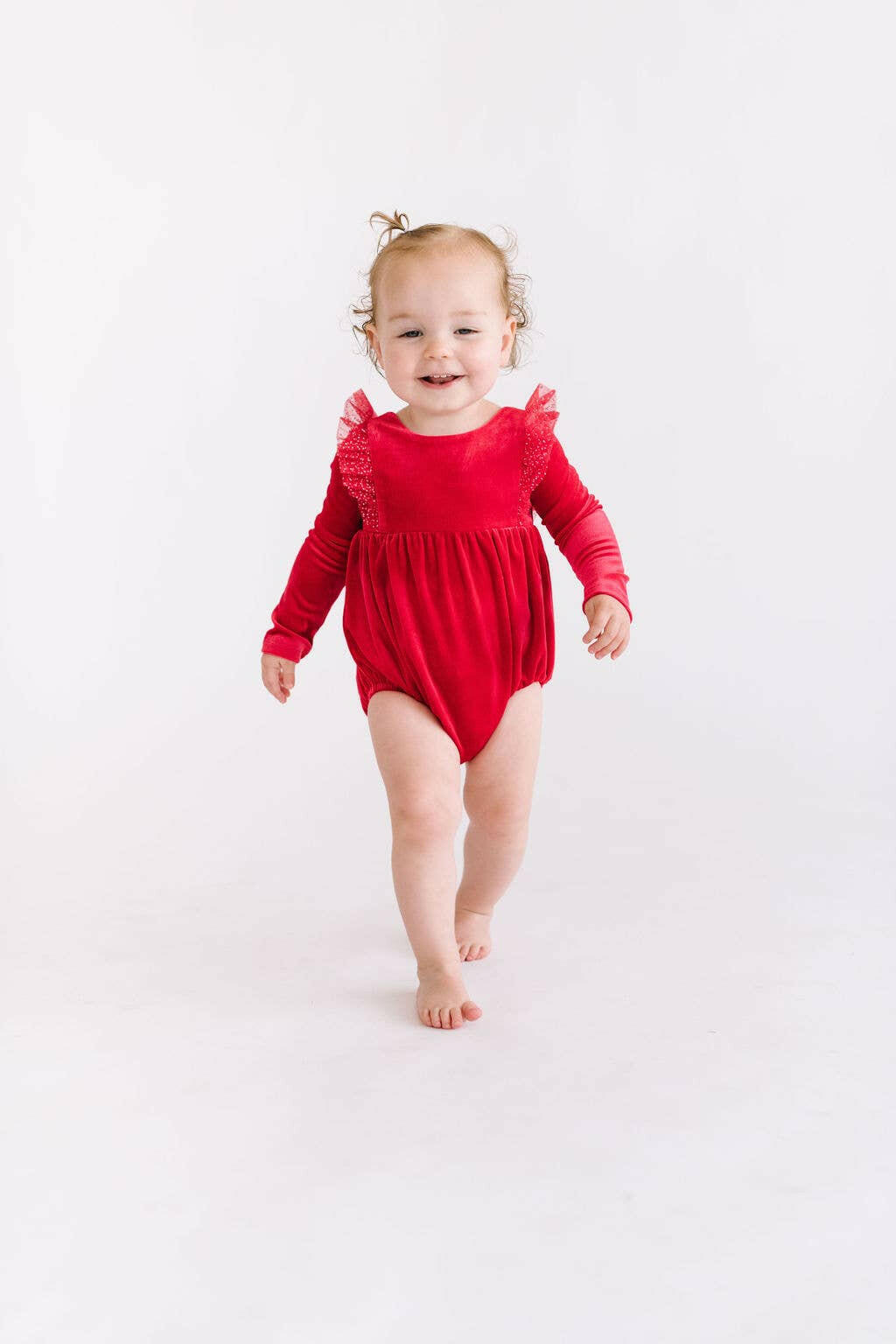 Leah Romper in Red Sparkle Ollie Jay