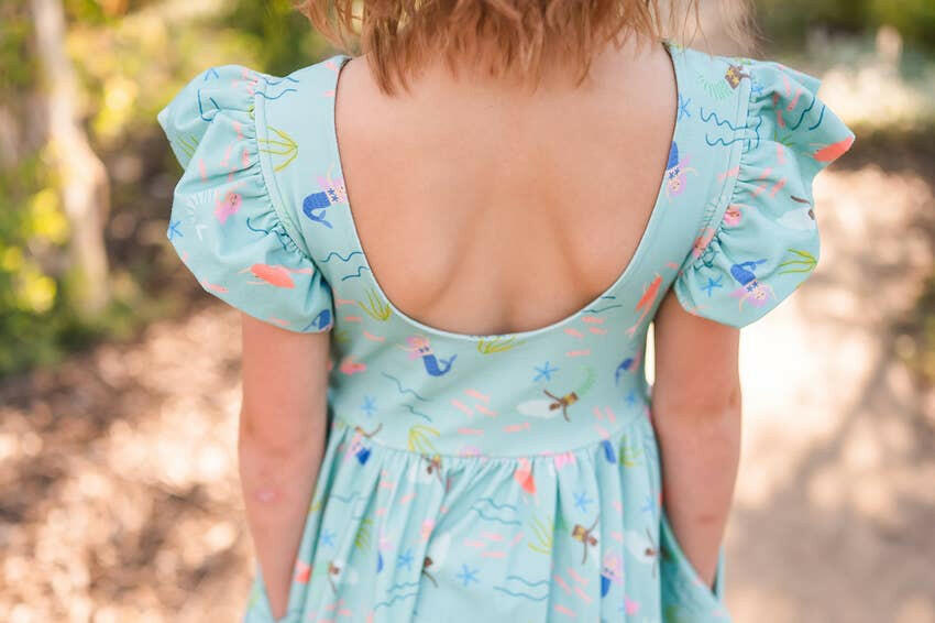 Olivia Dress in Mermaid Ollie Jay