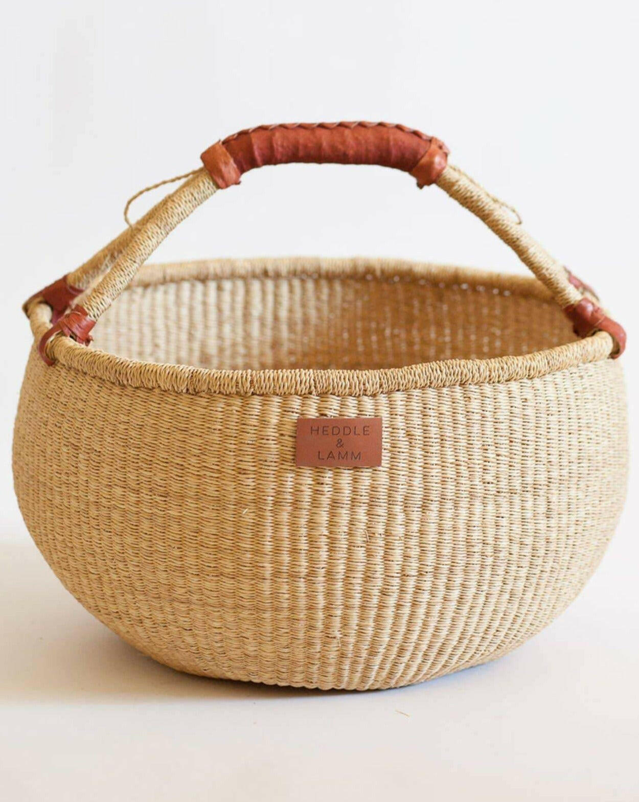 Bolga Basket - Brown Handle Baskets Heddle & Lamm