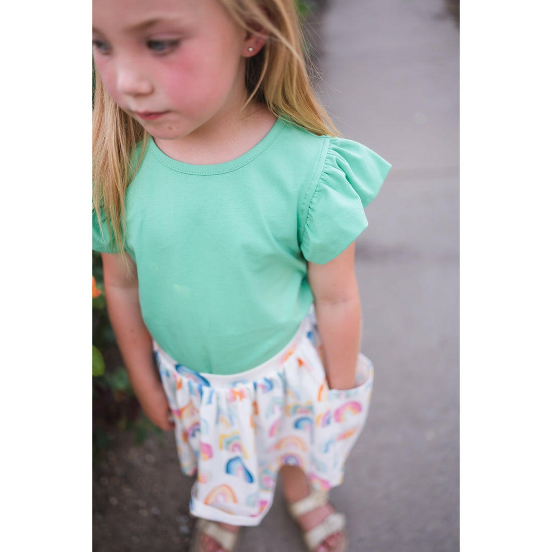 Flutter Tee in Sea Green Ollie Jay