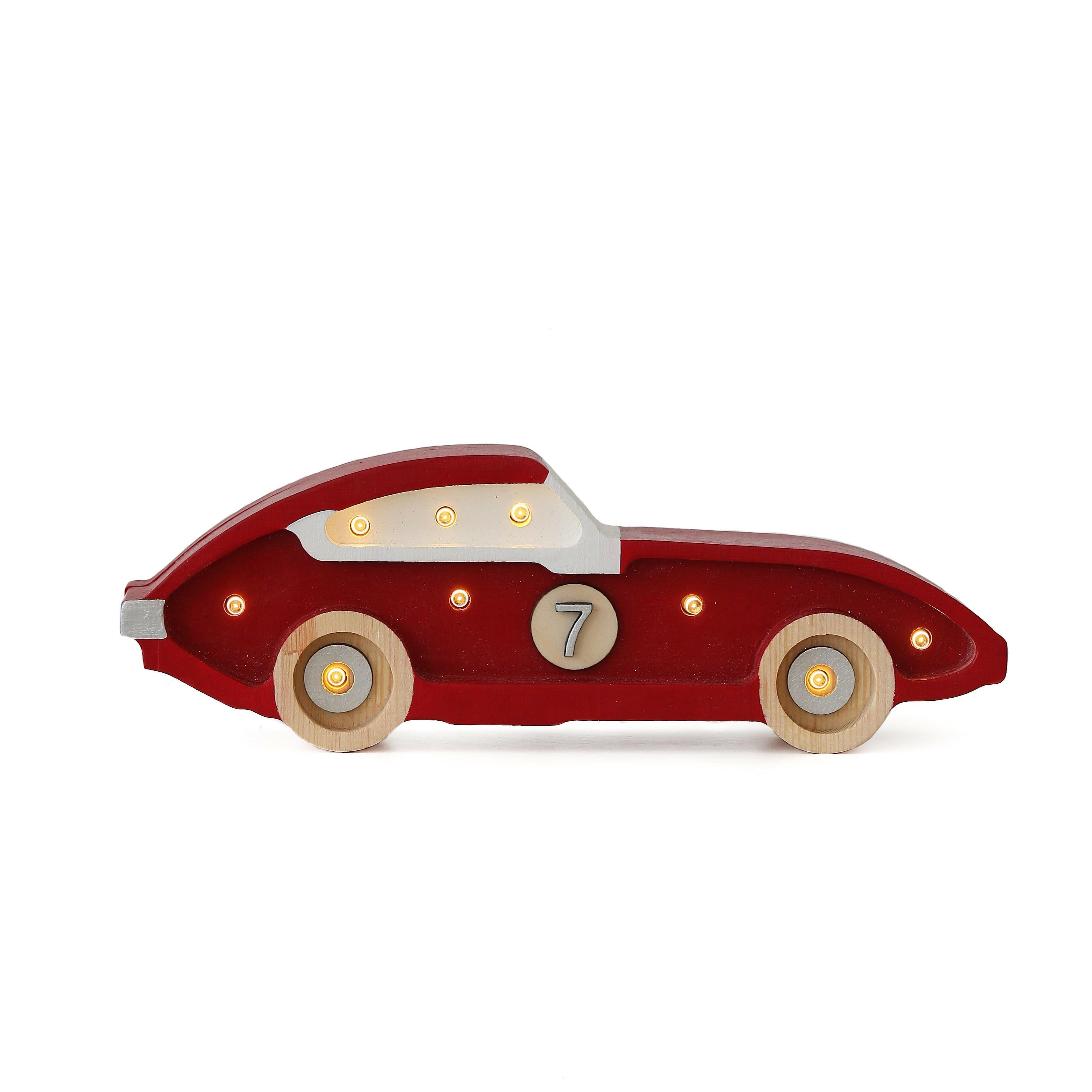 Little Lights Mini Race Car Lamp Baby & Toddler Little Lights US Retro Red