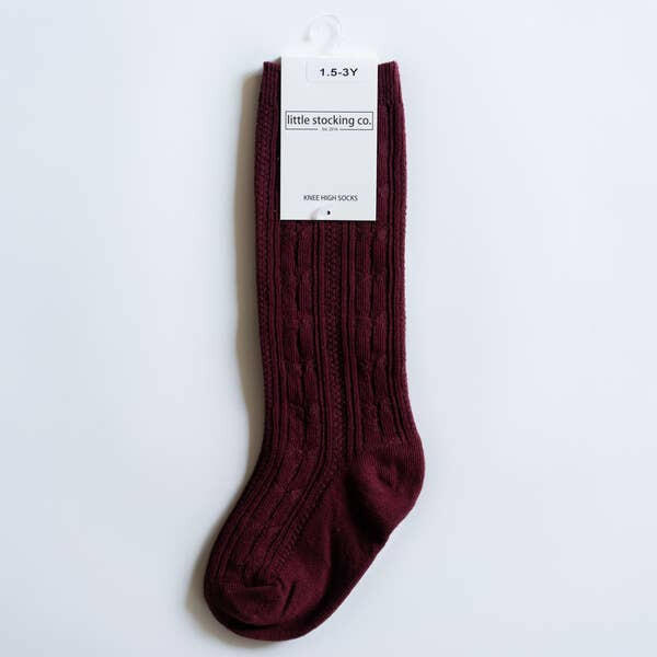 Wine Knee High Socks Socks Little Stocking Co 0/6M Wine