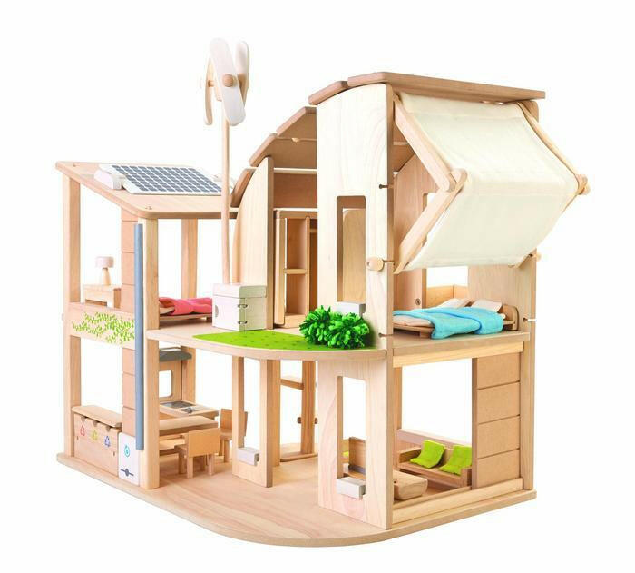 Green Dollhouse with Furniture Dollhouses PlanToys