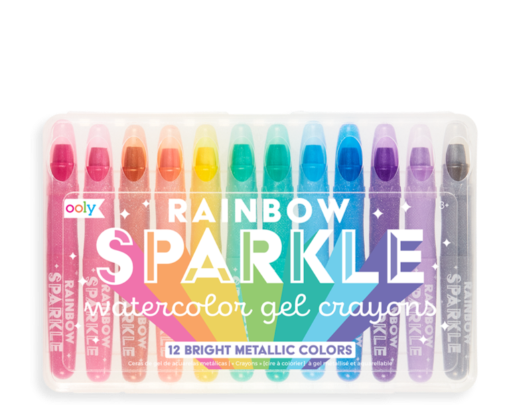 Rainbow Sparkle Watercolor Gel Crayons - Set of 12 Art Supplies OOLY - Art & School Supplies