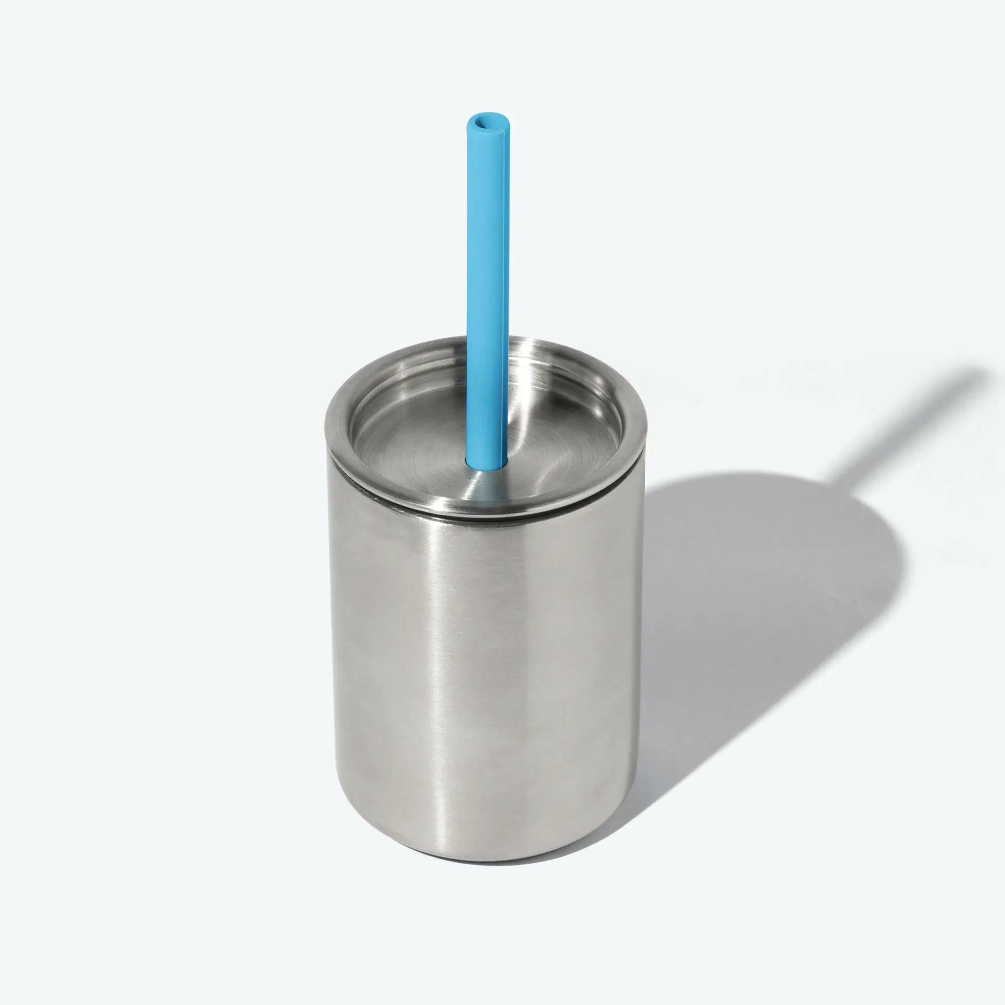 8 oz. Avanchy Stainless Steel Baby Toddler Spill Proof Cup with Straw Sippy Cups Avanchy Sustainable Baby Dishware 8 oz. Cup Blue