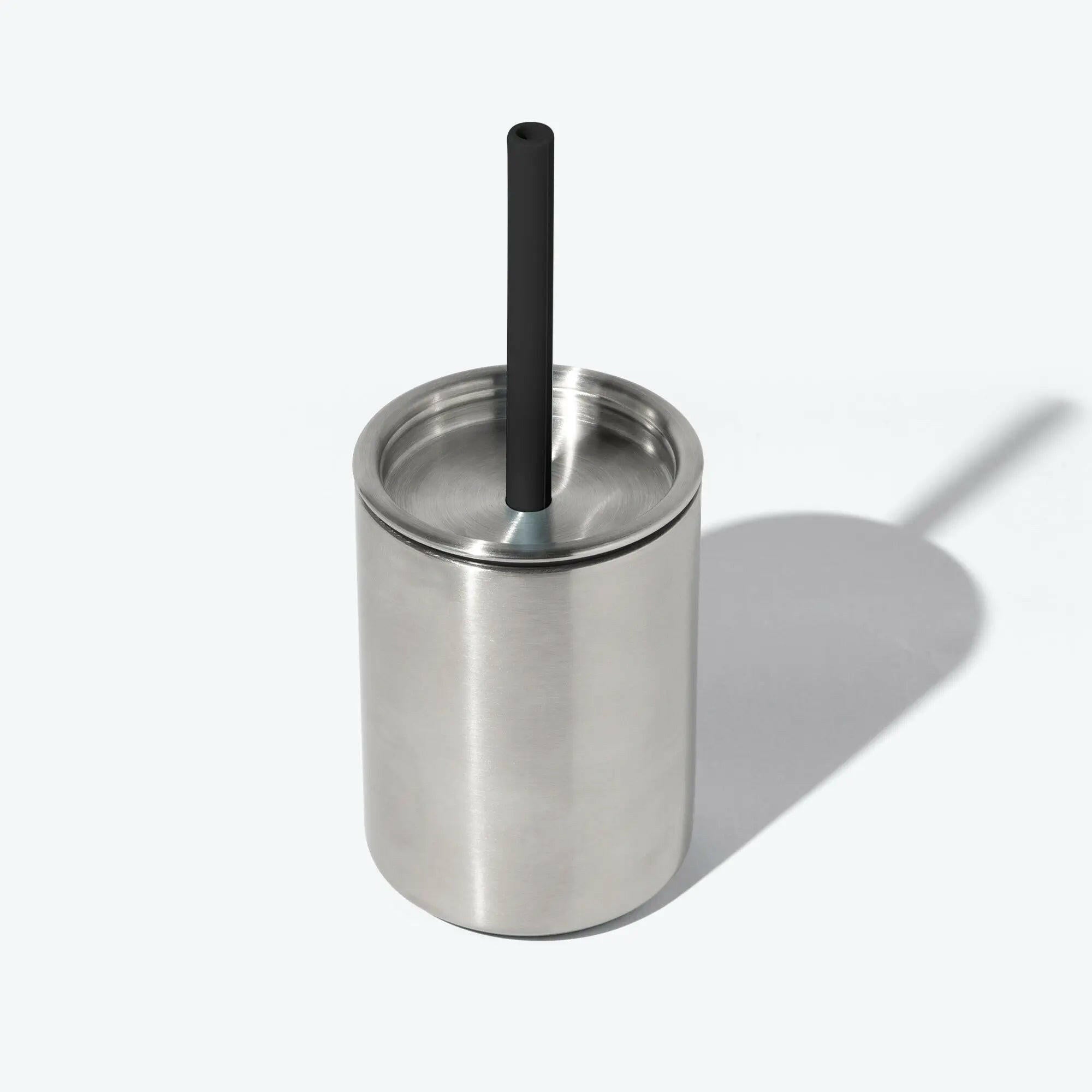 8 oz. Avanchy Stainless Steel Baby Toddler Spill Proof Cup with Straw Sippy Cups Avanchy Sustainable Baby Dishware 8 oz. Cup Black