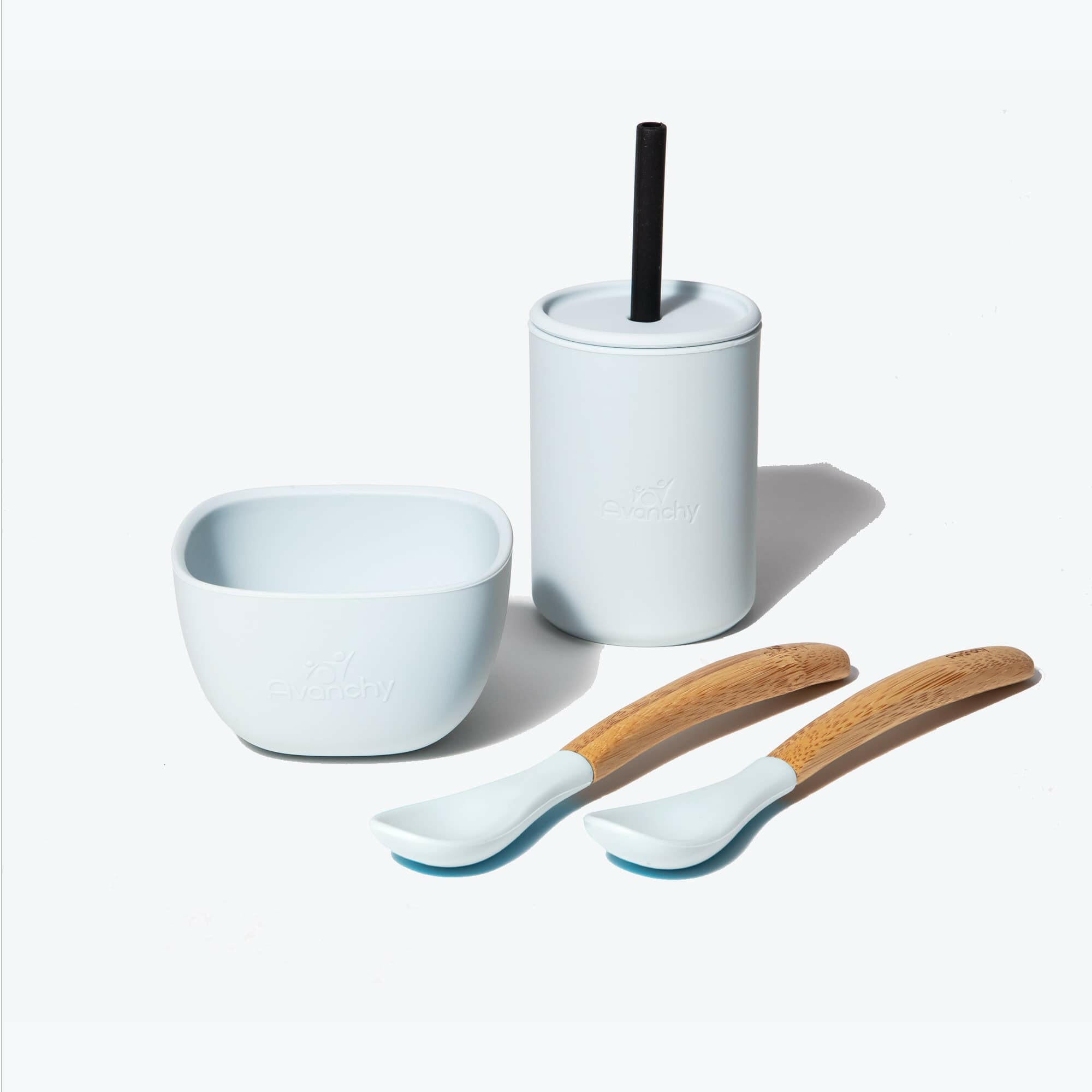 8 oz. Avanchy La Petite Essential Set Baby Feeding Avanchy Sustainable Baby Dishware 8 oz. Essentials Set Gray