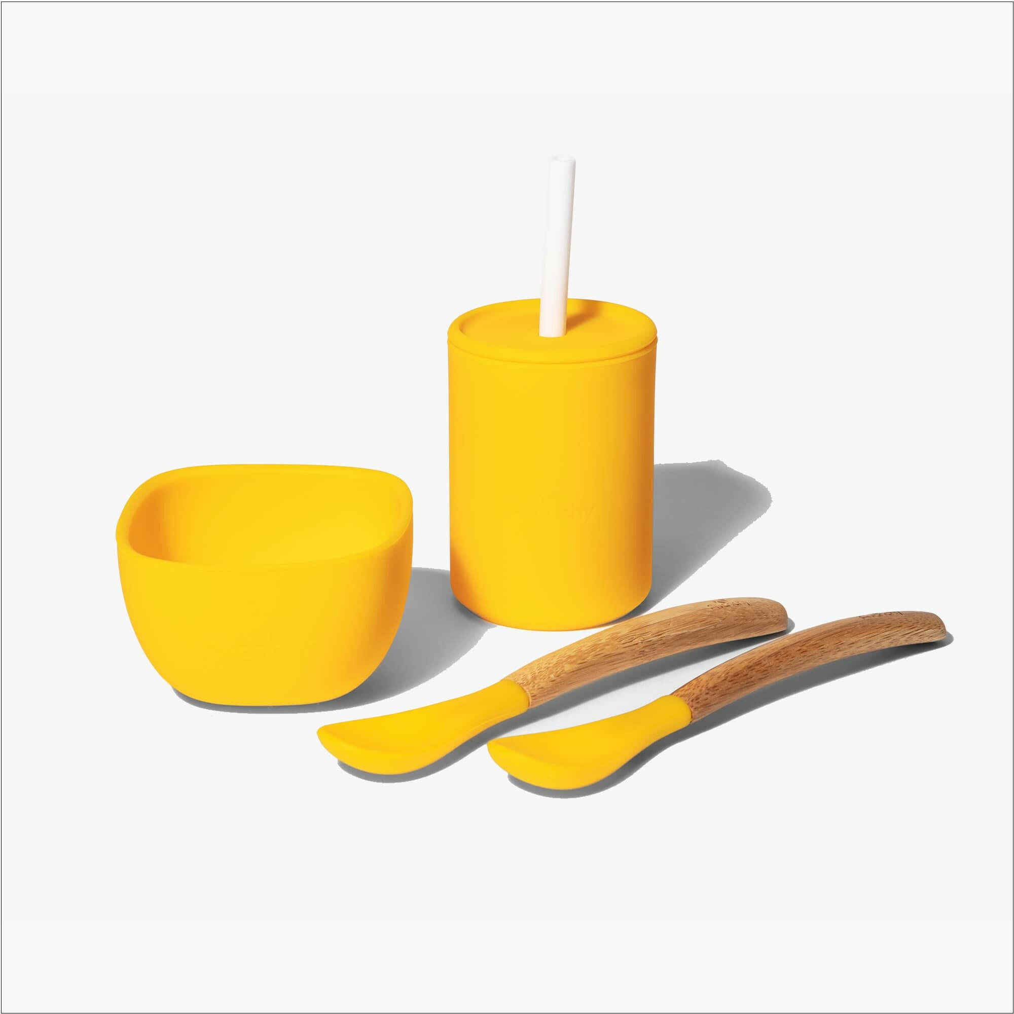 8 oz. Avanchy La Petite Essential Set Baby Feeding Avanchy Sustainable Baby Dishware 8 oz. Essentials Set Yellow
