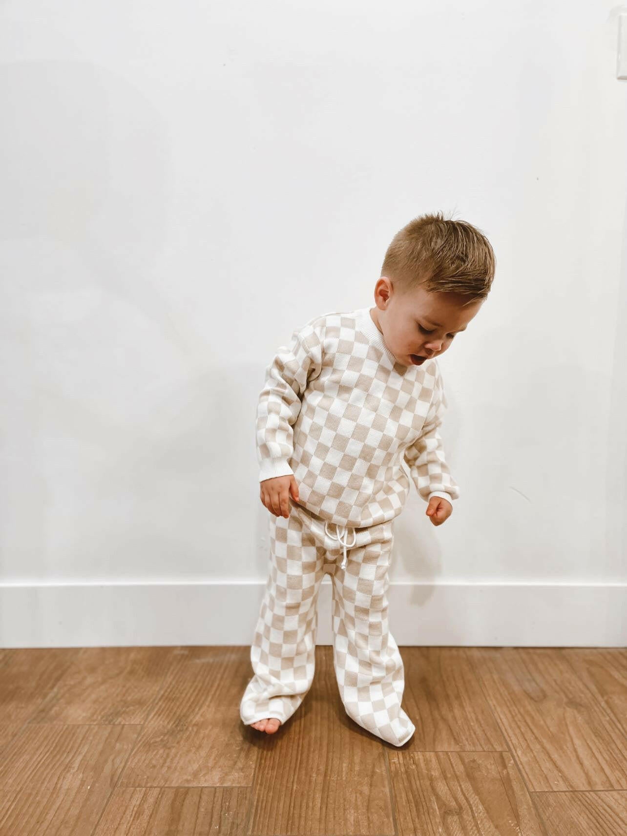 Checkered Jacquard Pants Luna + Luca