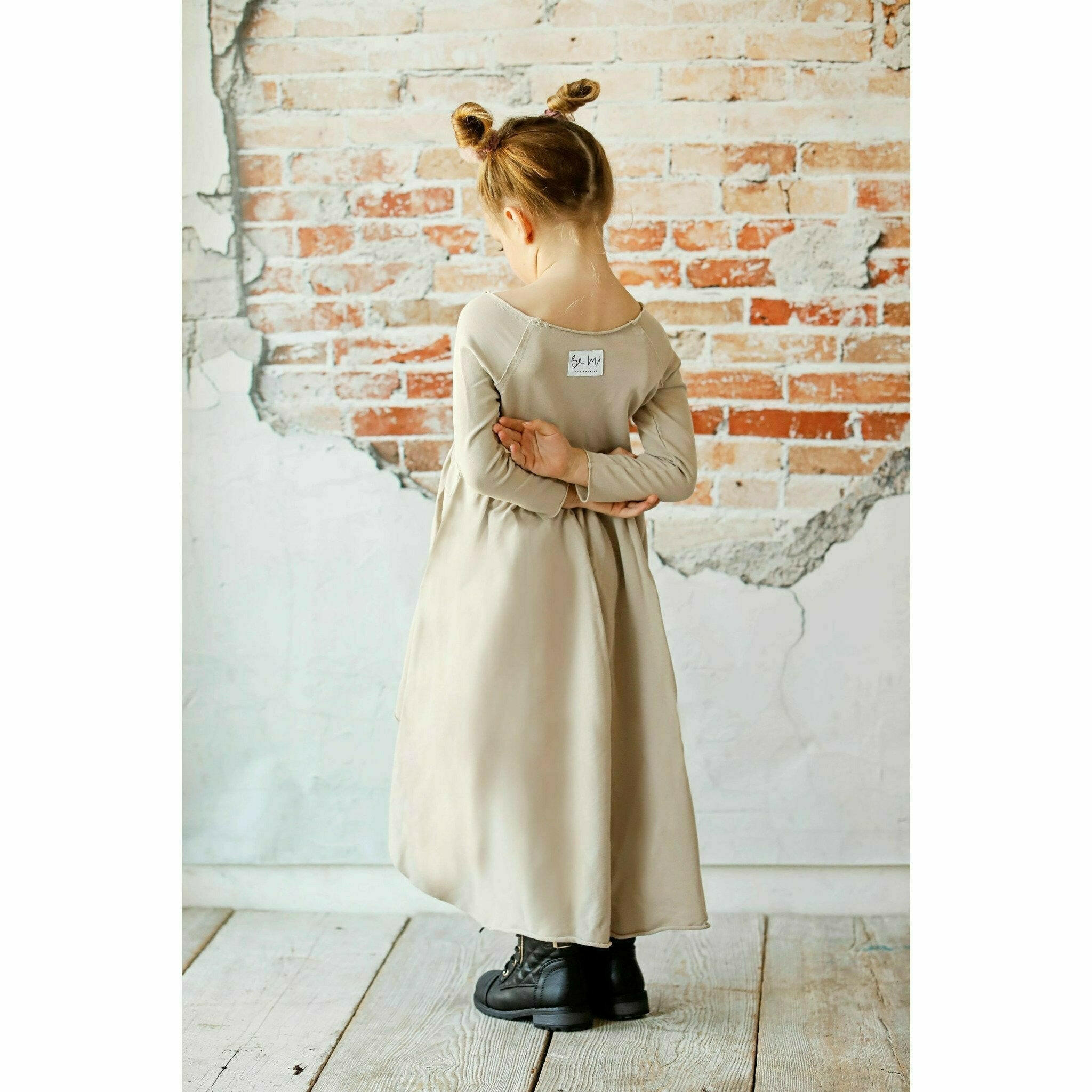 Organic Giselle Dress Long Sleeve Tan Dresses Be Mi Los Angeles