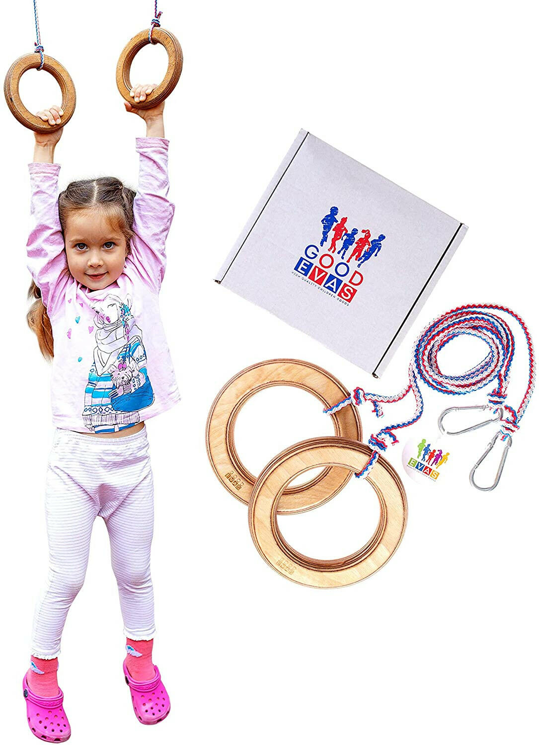 Wooden gymnastic rings for kids Single Swing Goodevas Default Title
