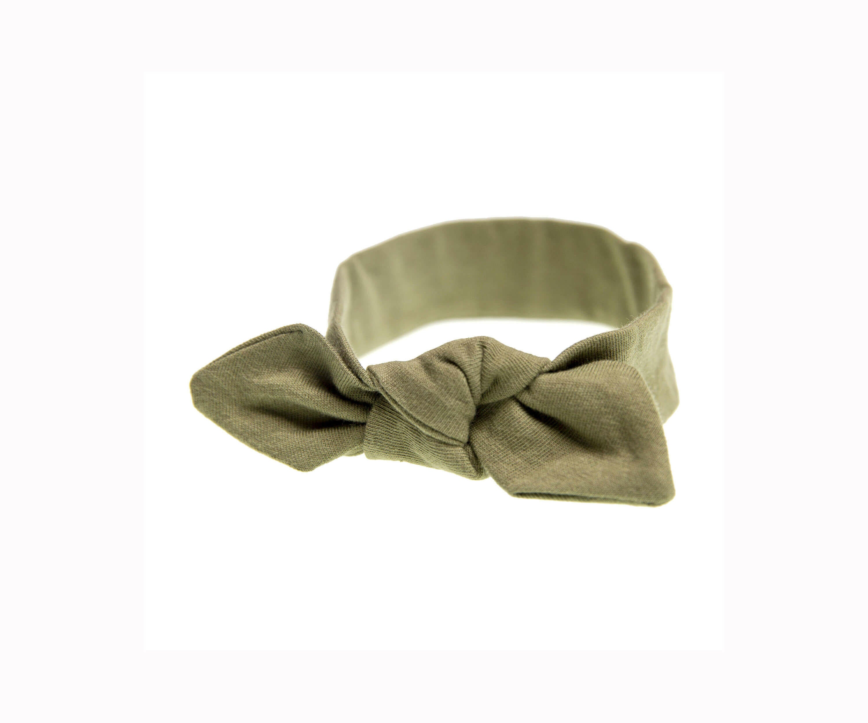Bow Headband 100% Cotton Jersey embé® Moss Newborn (6-14lbs)