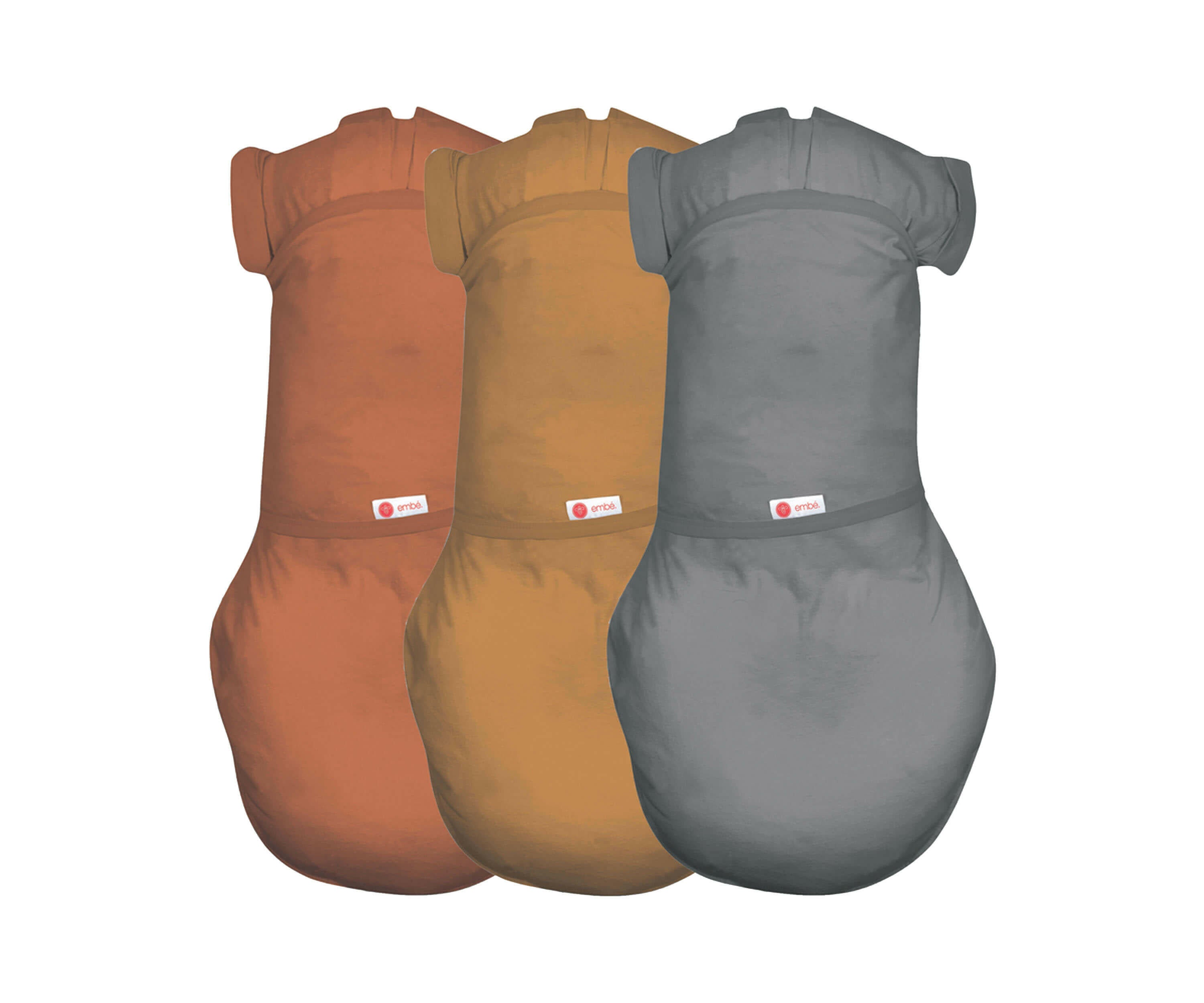 Short Sleeve Swaddle Sack Bundle 100% Cotton Jersey embé® Rust-Sand-Slate
