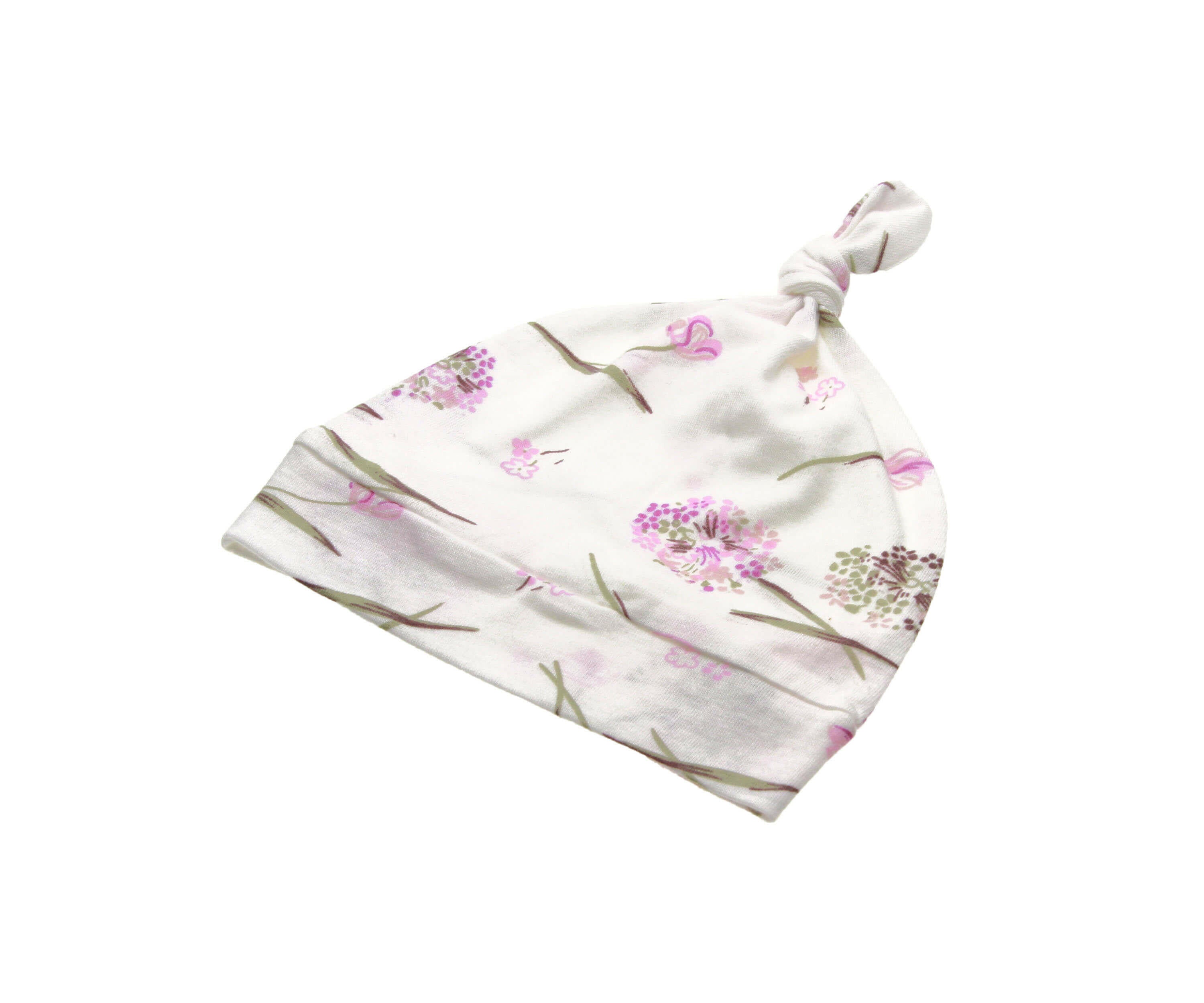 Top Knot Hat 100% Cotton Jersey embé® Clustered Flowers Newborn (6-14lbs)
