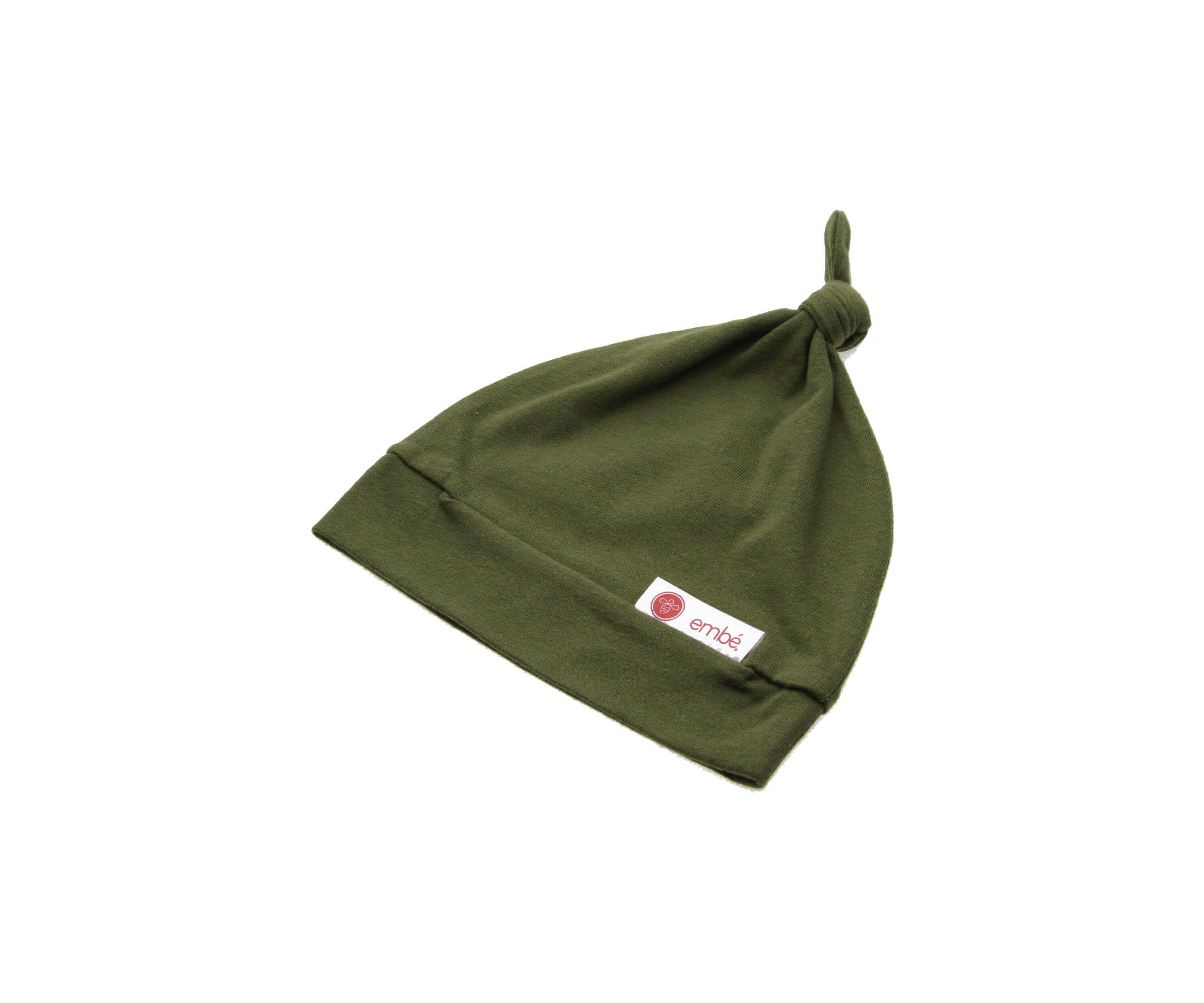 Top Knot Hat 100% Cotton Jersey embé® Moss Newborn (6-14lbs)