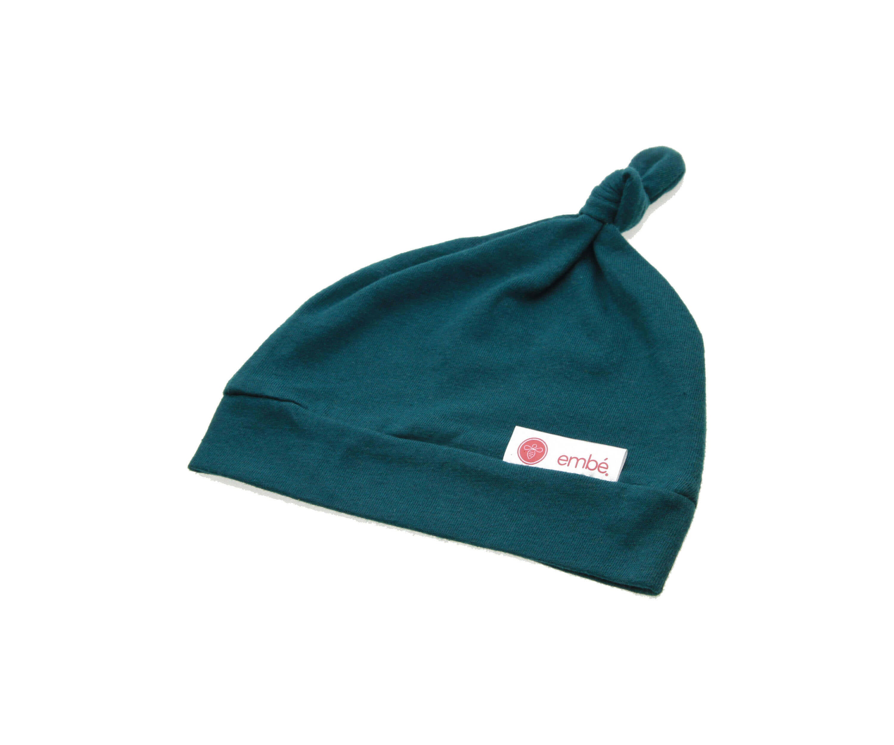 Top Knot Hat 100% Cotton Jersey embé® Spruce Newborn (6-14lbs)