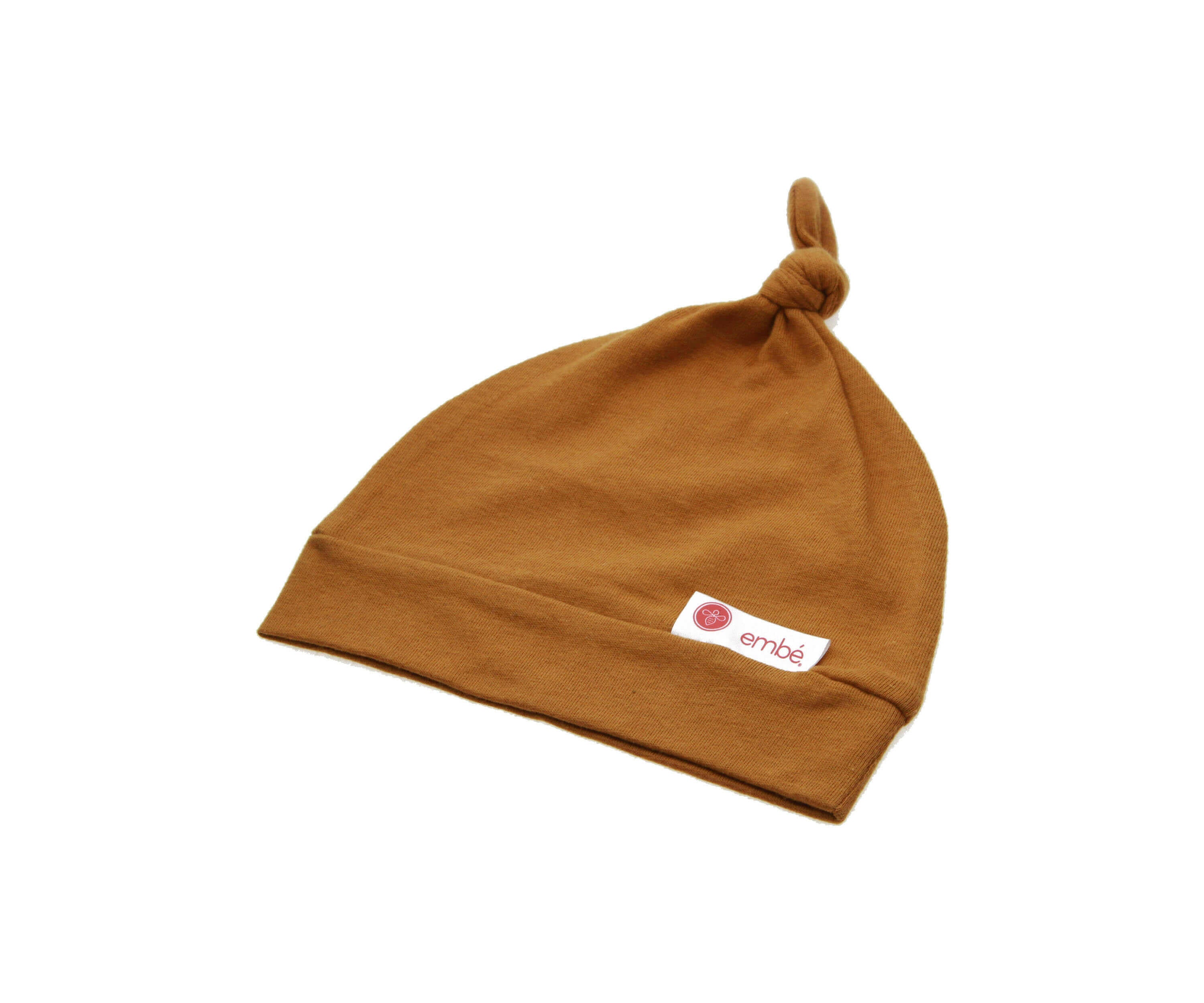 Top Knot Hat 100% Cotton Jersey embé® Sand Newborn (6-14lbs)