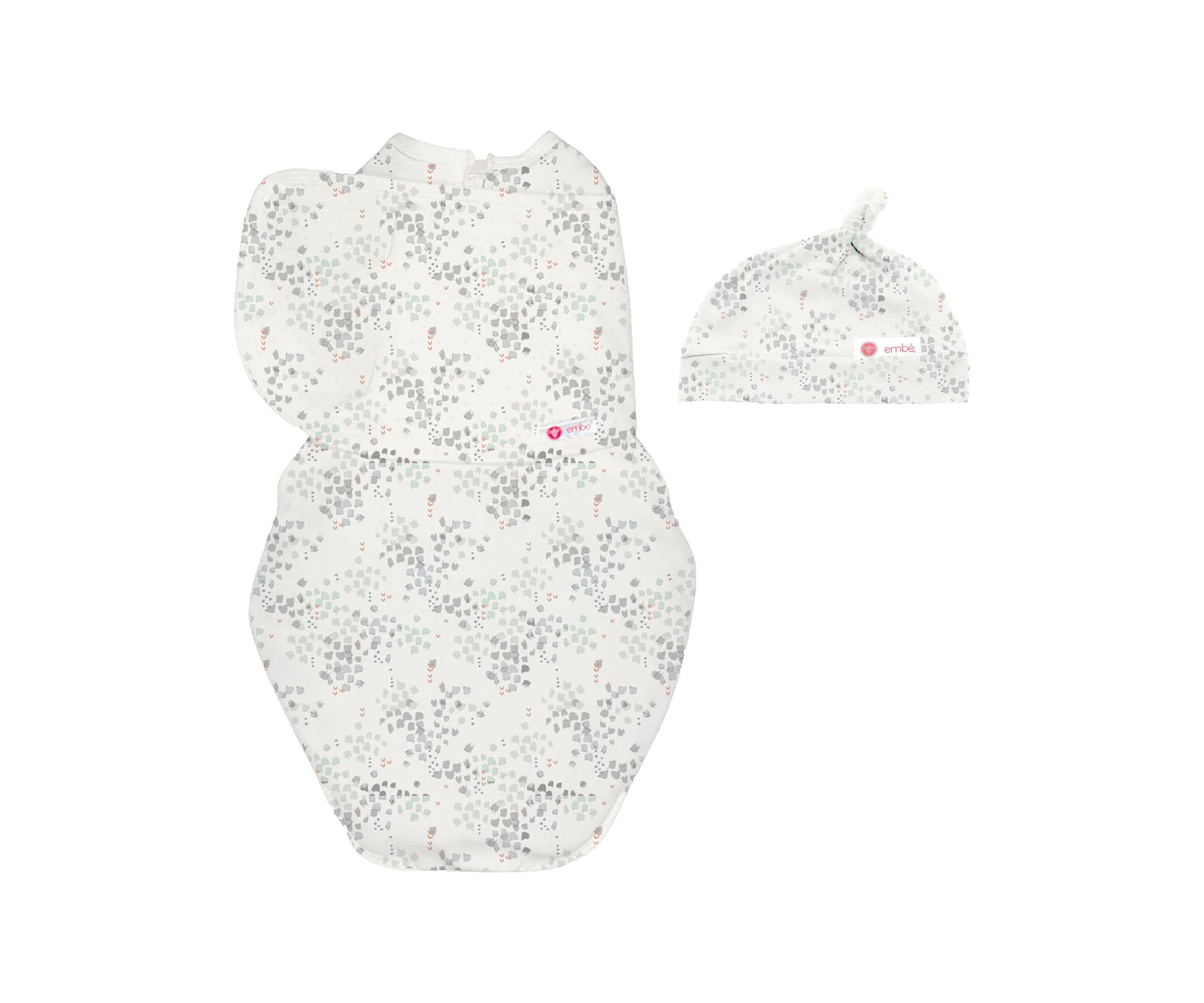 Hat + Swaddle Wrap Bundle Swaddling Blankets embé® Disperse Newborn (6-14lbs)