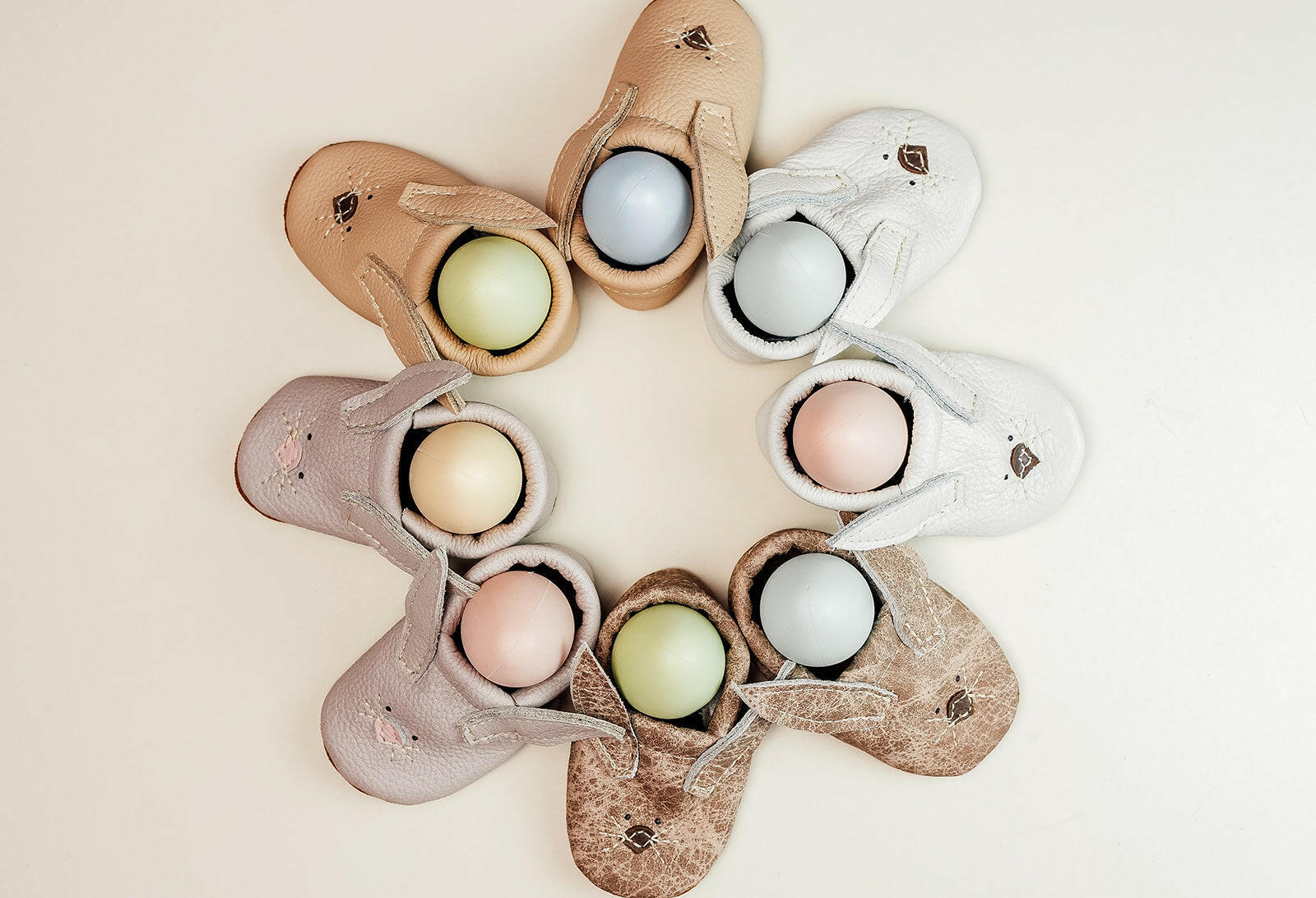 French Vanilla Bunnies // Cute Critters Leather Shoes Baby and Toddler Bunny Baby Shoes Starry Knight Design