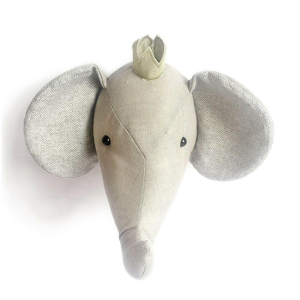 Prince Elephant Wall Mount Stuffed Toy MON AMI