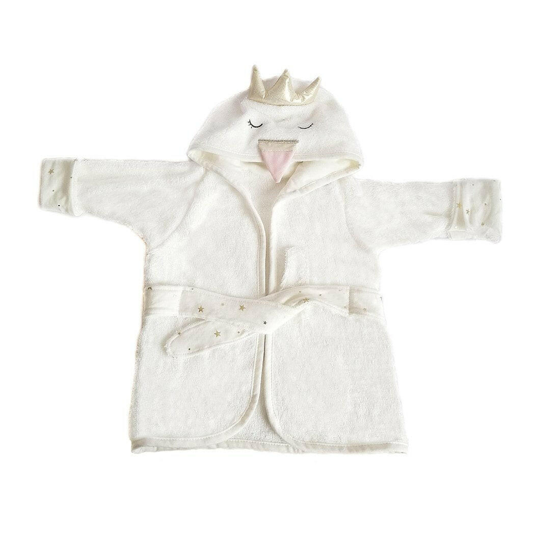 Swan Bamboo Terry Ivory Baby Bath Robe Bathrobe MON AMI