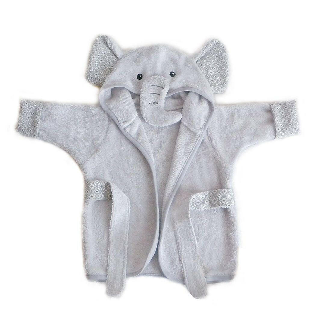 Elephant Bamboo Terry Gray Baby Robe Bathrobe MON AMI