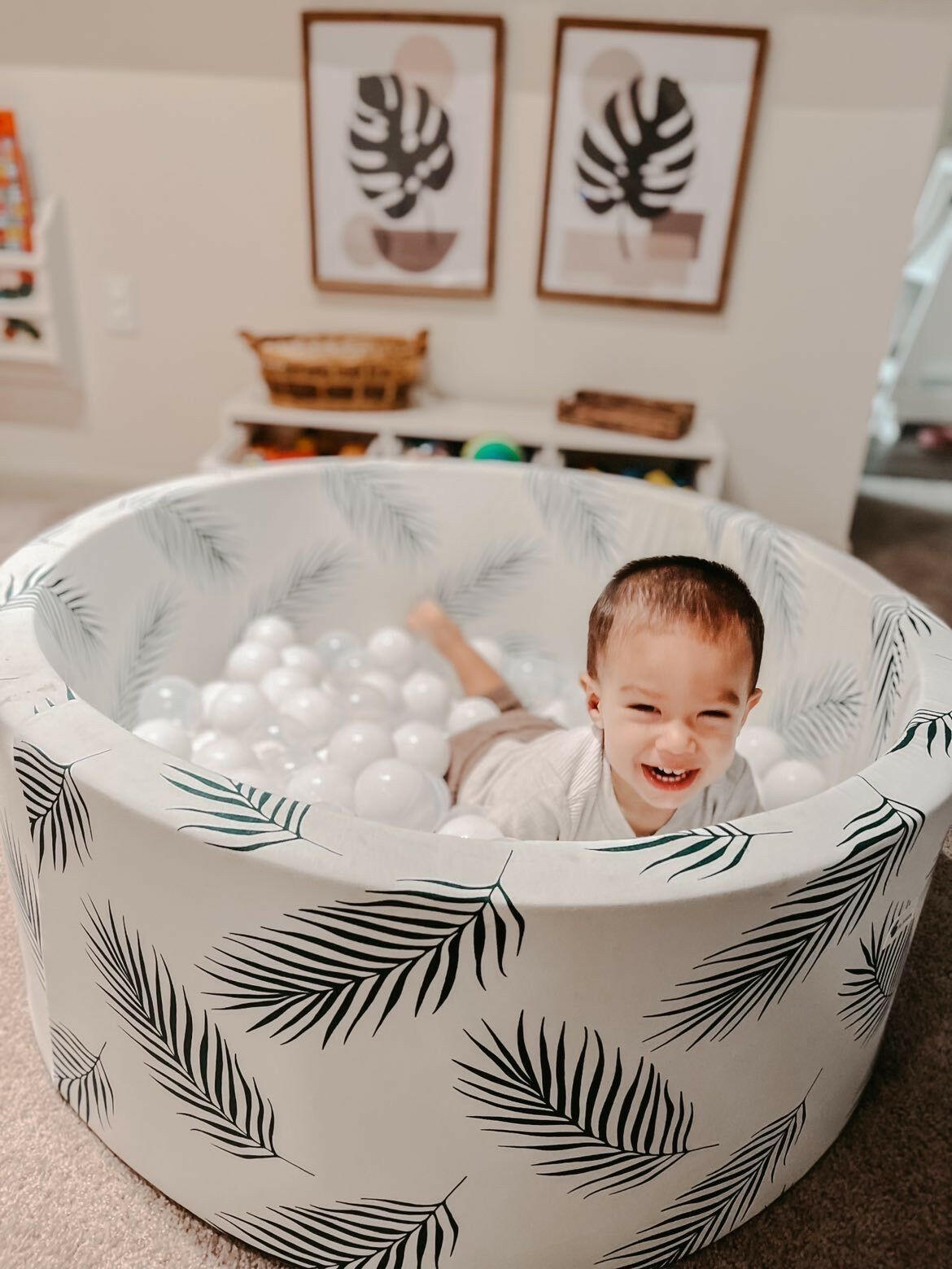 Boho Palm on Ivory + 200 Pit Balls Ball Pit Bundles Little Big Playroom
