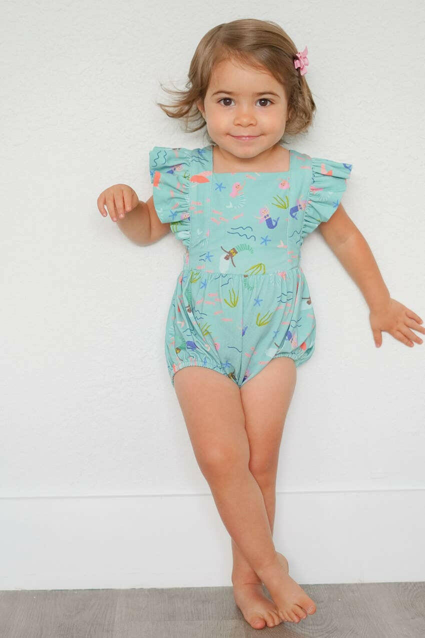 Emmy Romper in Mermaid romper Ollie Jay