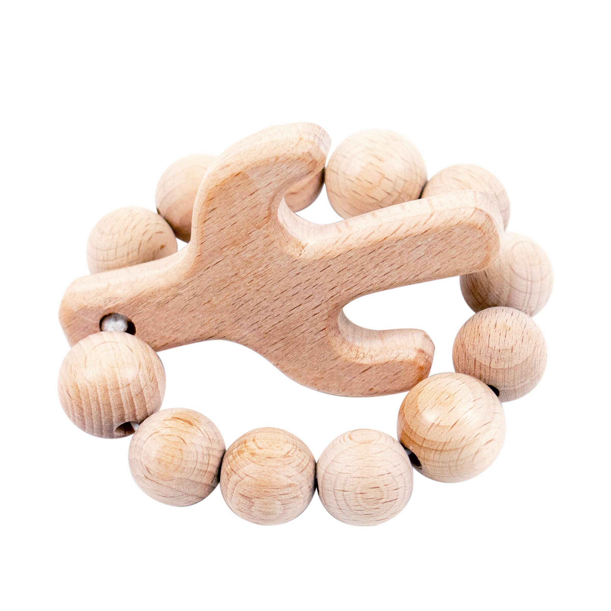 Cactus Natural Wooden Teether Baby Essentials Bebe Au Lait